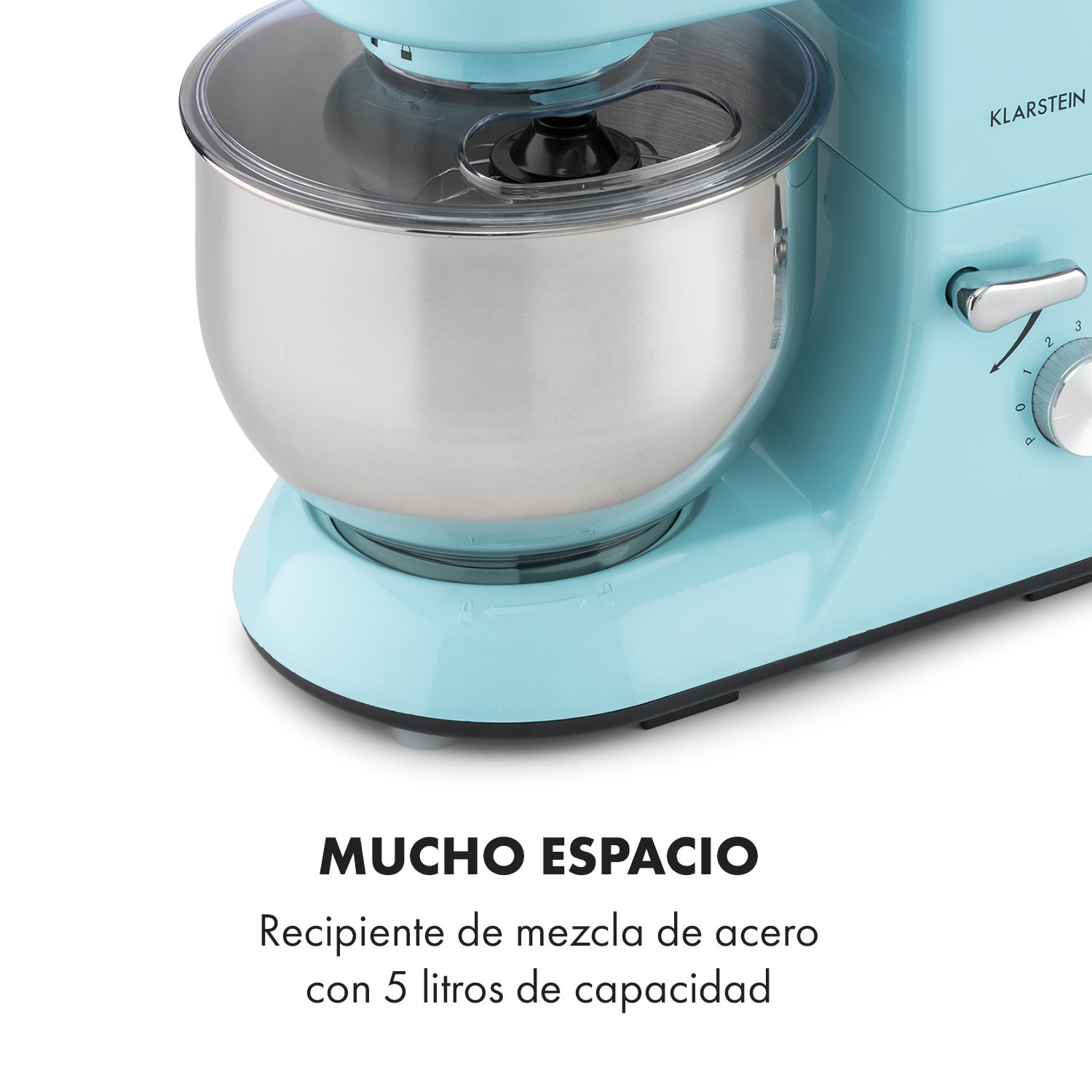 Robot de cocina Bella Elegance 1800 vatios / 2,7 CV / 5,2 litros, acero inoxidable, sin BPA Aguamarina