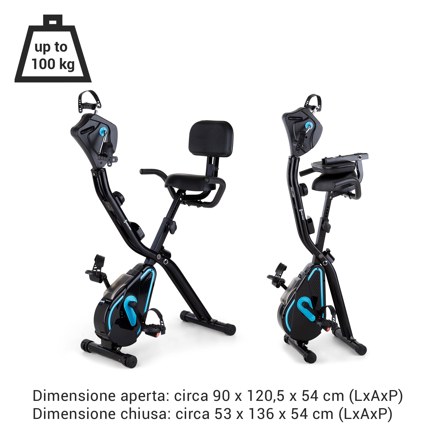 Azura Full Body Comfort, cyclette, handbike, 7,5 kg massa volanica, trasmissione a cinghia 
