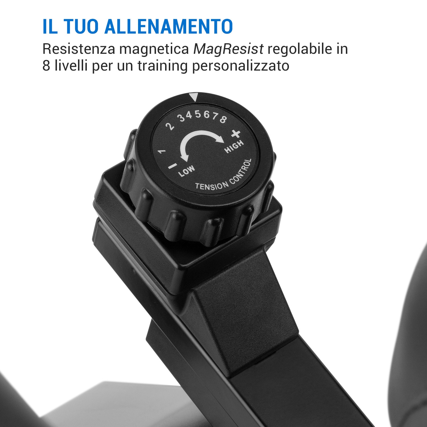 Azura Desk Bike - Cyclette, 7,5 kg di massa volanica, trazione a cinghia Nero