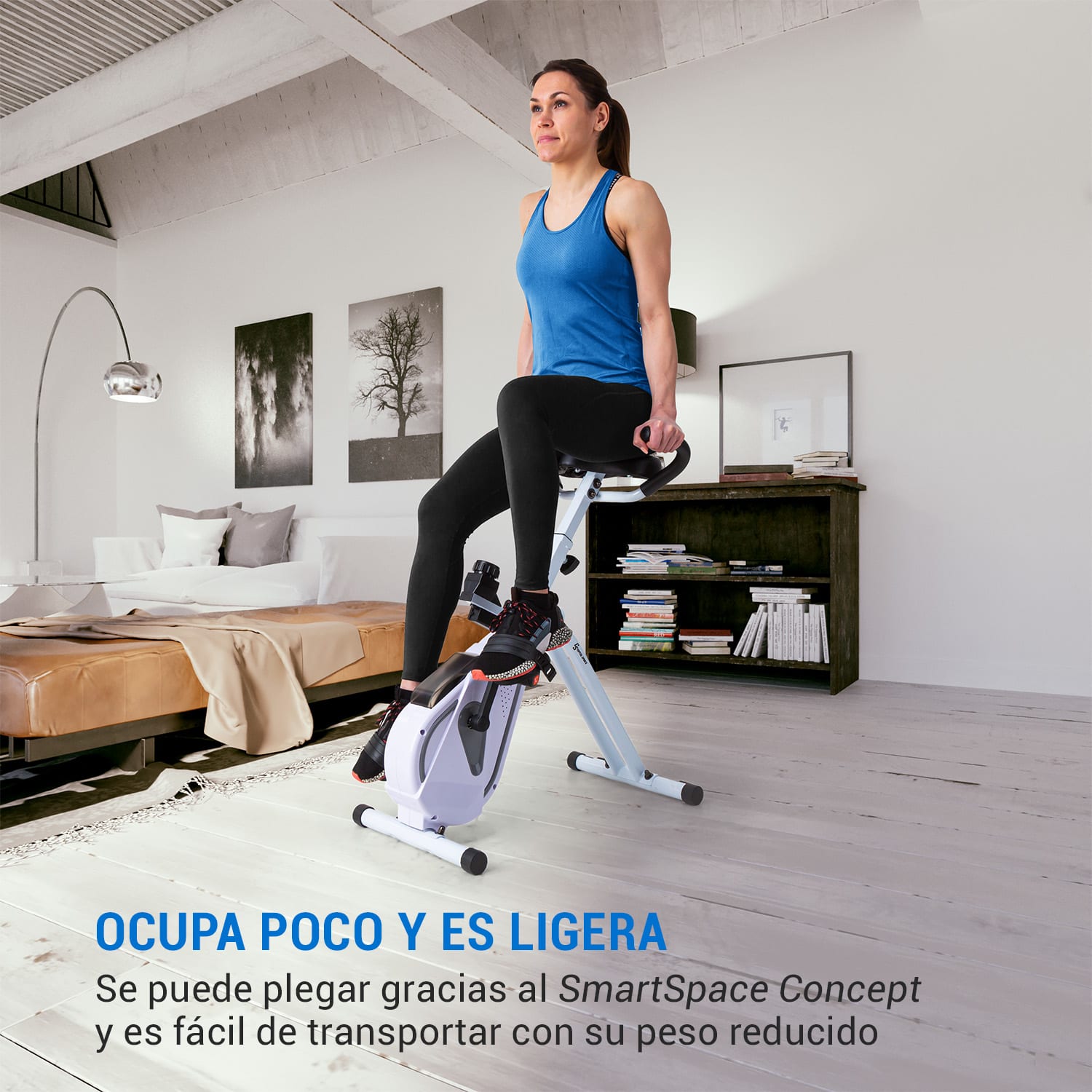 Bicicleta estática Azura Desk Bike 7,5 kg masa volante de inercia transmisión por correa Blanco