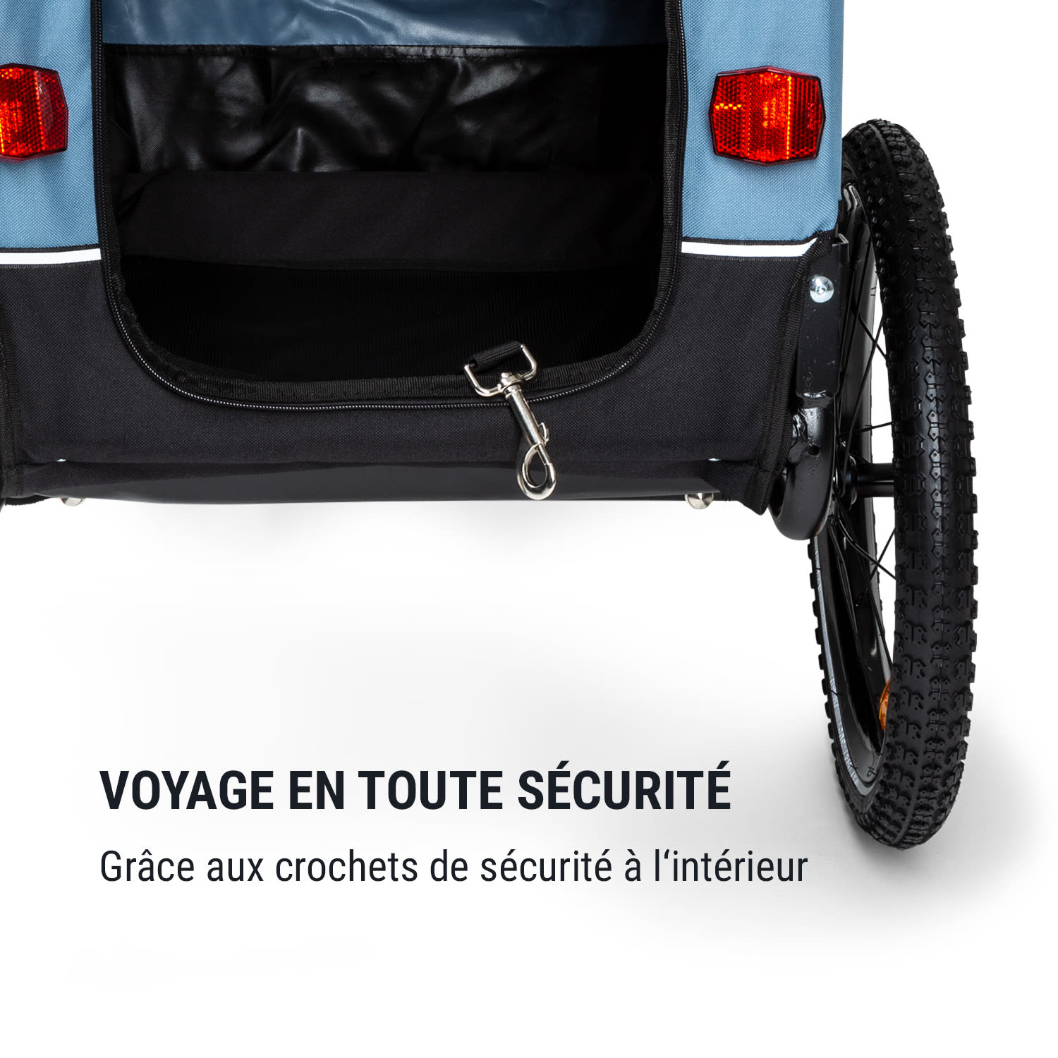 Corgi 2-en-1 remorque pour chien et poussette Oxford 600D tube d'acier fanion d'avertissement 