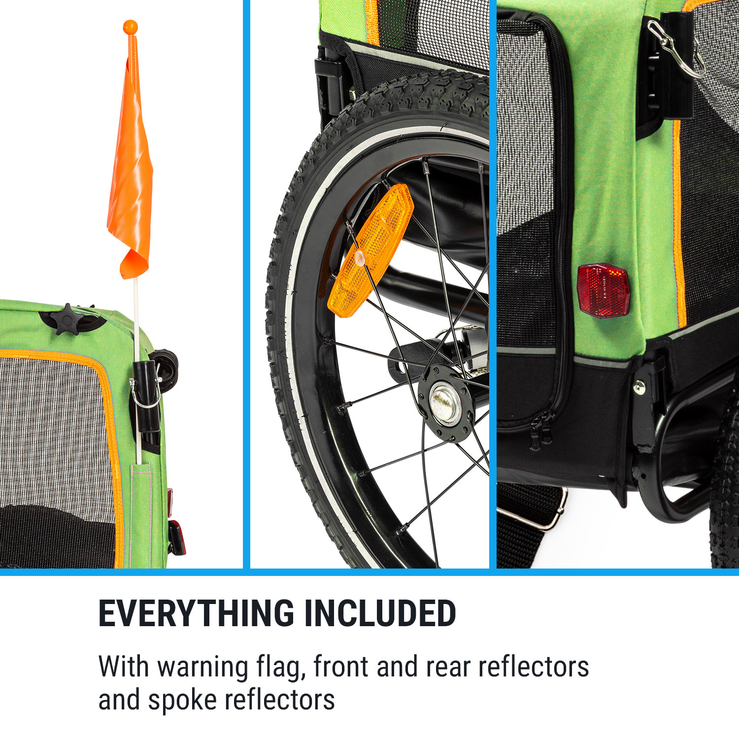 Corgi 2-in-1 hondenaanhanger & hondenbuggy 600D Oxford stalen buis veiligheidsvlag 