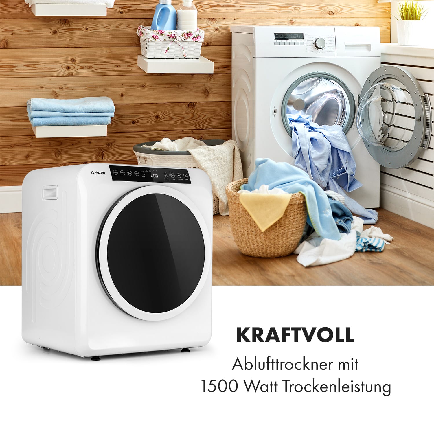 EZ Dry Wäschetrockner Ablufttrockner 1500W 6kg 60cm Weiß