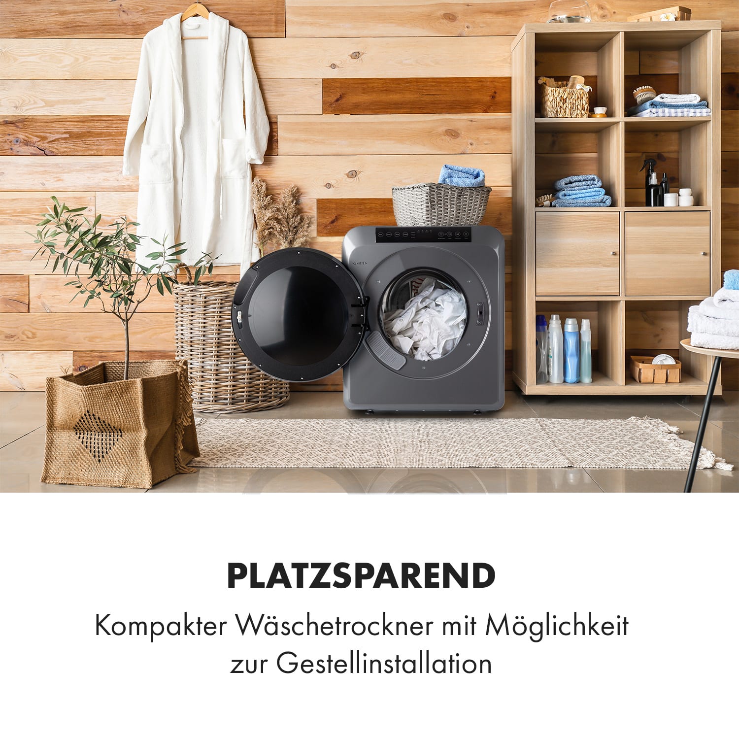 EZ Dry Wäschetrockner Ablufttrockner 1500W 6kg 60cm Anthrazit
