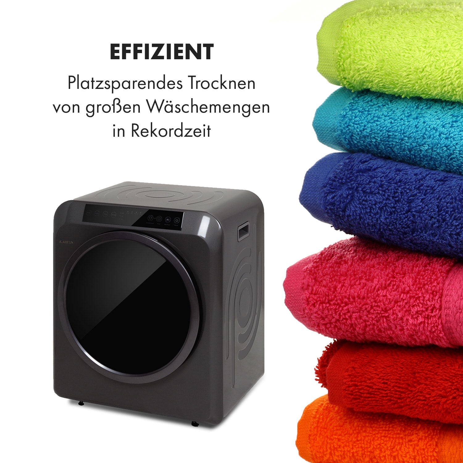 EZ Dry Wäschetrockner Ablufttrockner 1500W 6kg 60cm Anthrazit