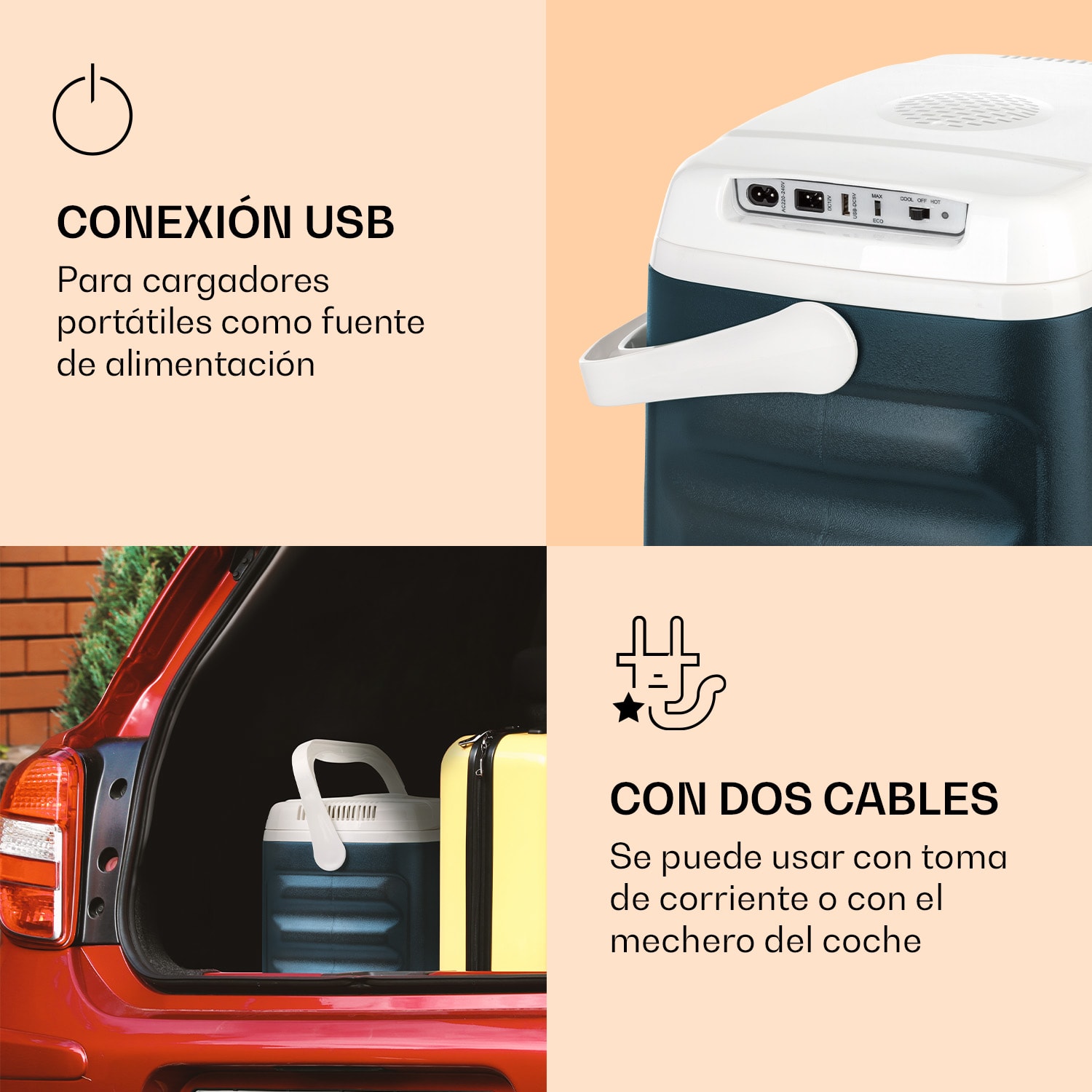 BeerBelly 21 Nevera eléctrica térmica y refrigeradora portátil Puerto USB Función ECO Azul Marino