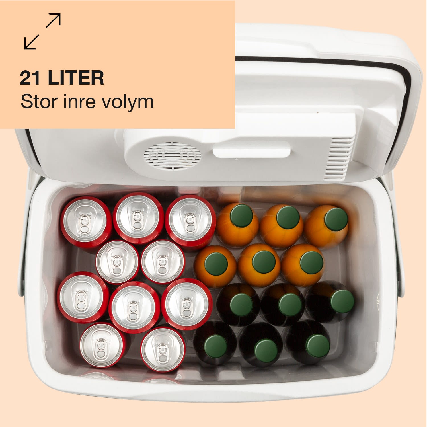 BeerBelly 21 Elektrisk kylbox kyl-& varmhållningsfunktion USB-port ECO-läge Blå Ocean