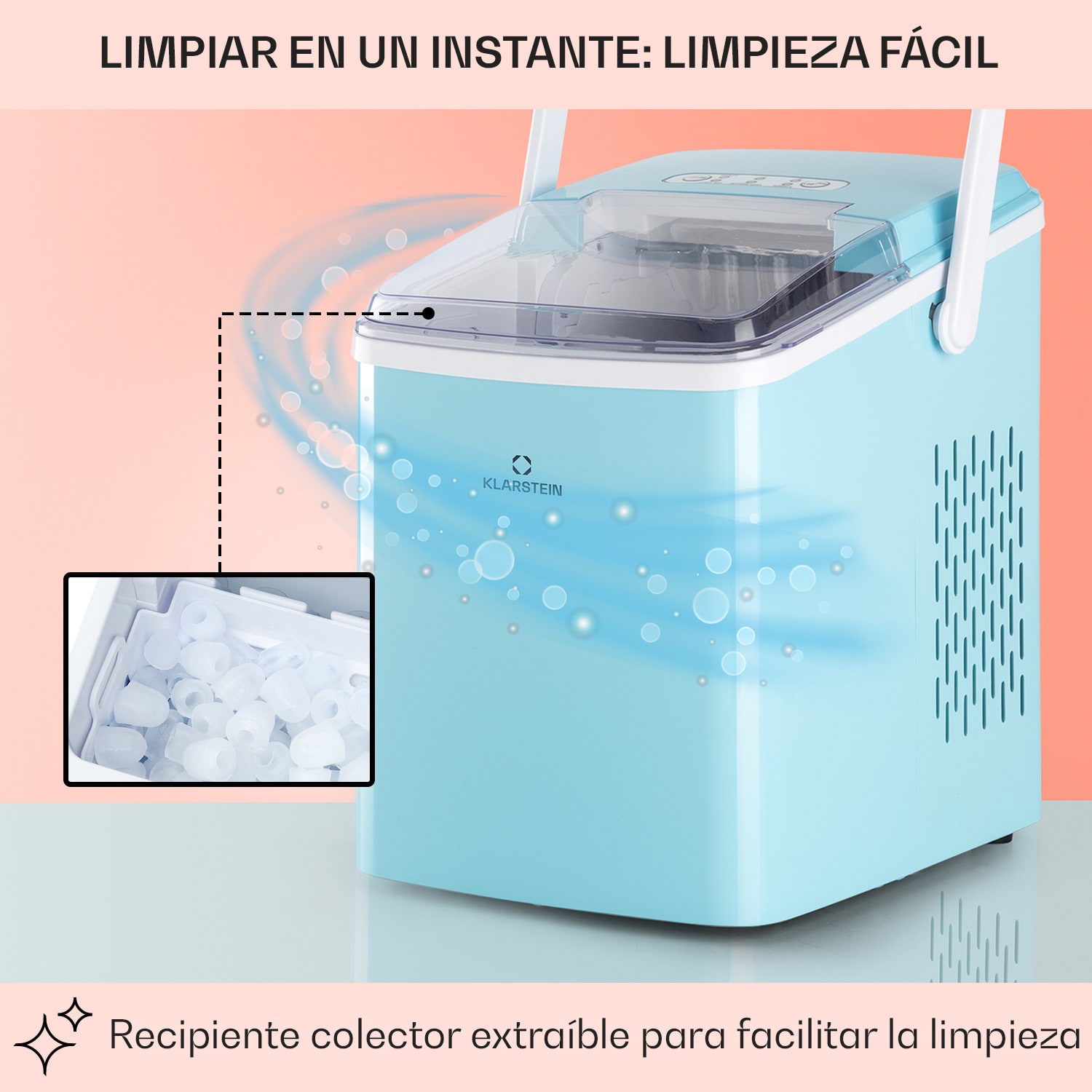 Cubitera Arctic Porter Bullet Ice 12kg/24h Acero Inoxidable Aguamarina