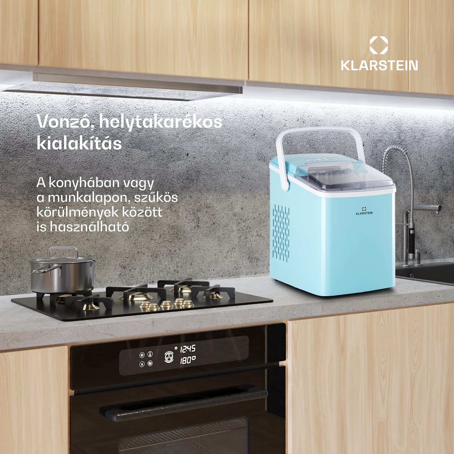 Arctic Porter, jégkocka készítő, kúp alakú jégkockák, 12 kg/24 óra, rozsdamentes acél Aqua