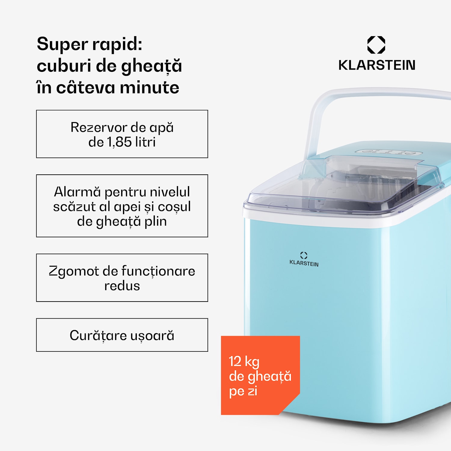 Arctic Porter, aparat de făcut cuburi de gheață, bucăți conice de gheață, 12 kg / 24 ore, oțel inoxidabil Aqua