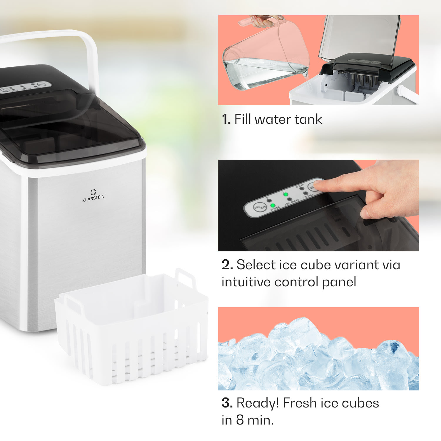AeroVital Fry Hot Air Fryer 1500W 10l 9 Programmes Black / Silver 