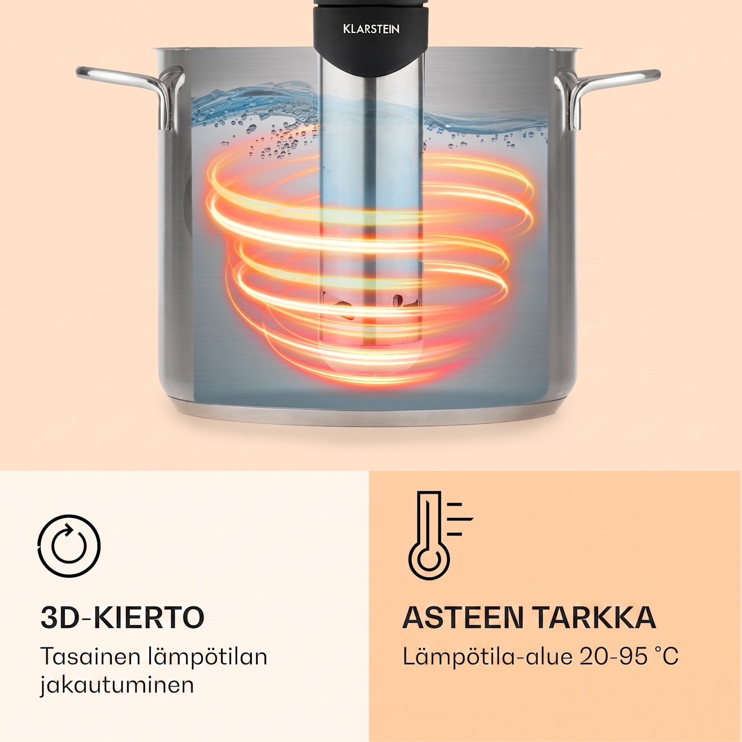 Quickstick Smart -sous vide pumppu 3D Circulation 20–95 °C 