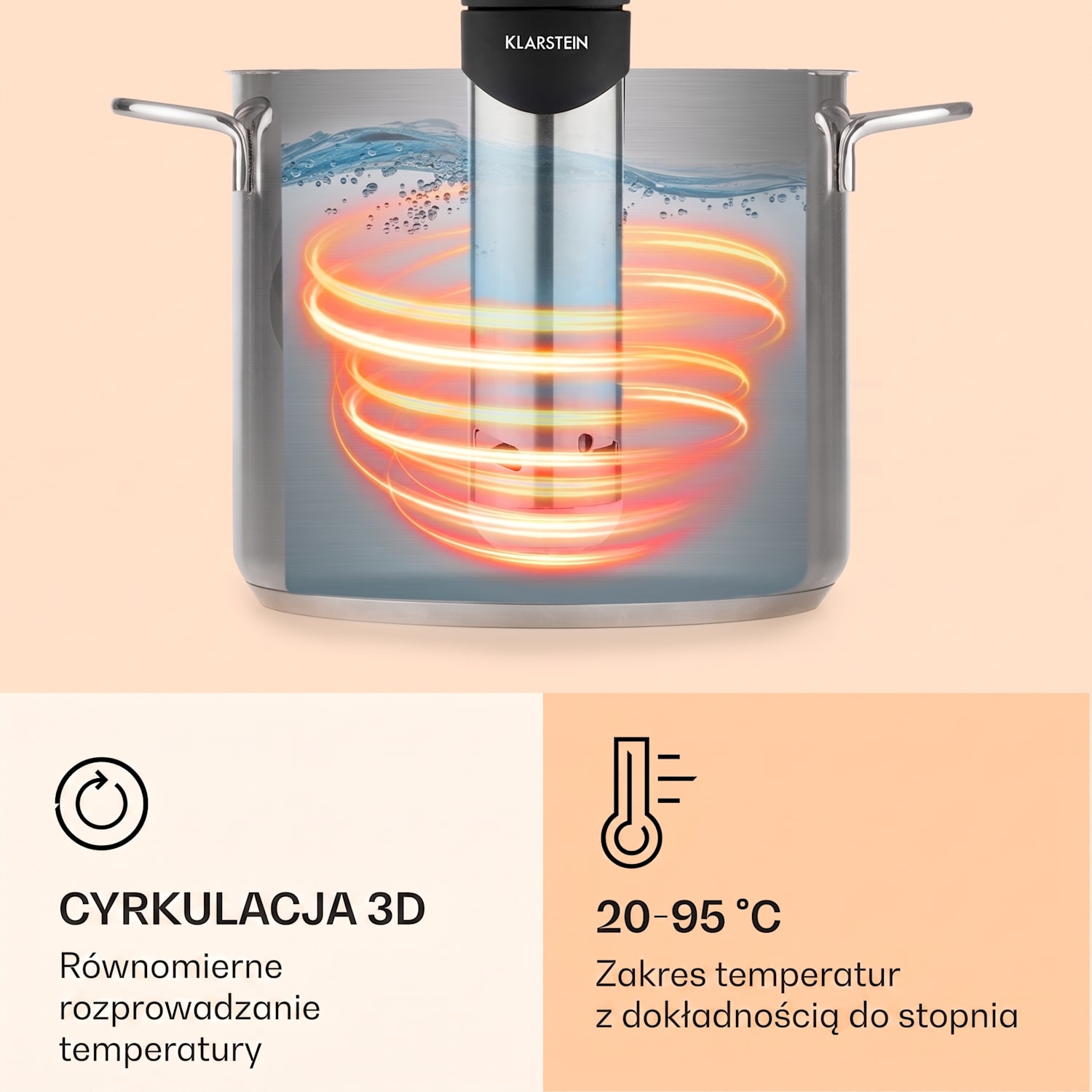 Quickstik Smart, cyrkulator do gotowania sous-vide, pompa 3D, cyrkulacja, 20-95°C 