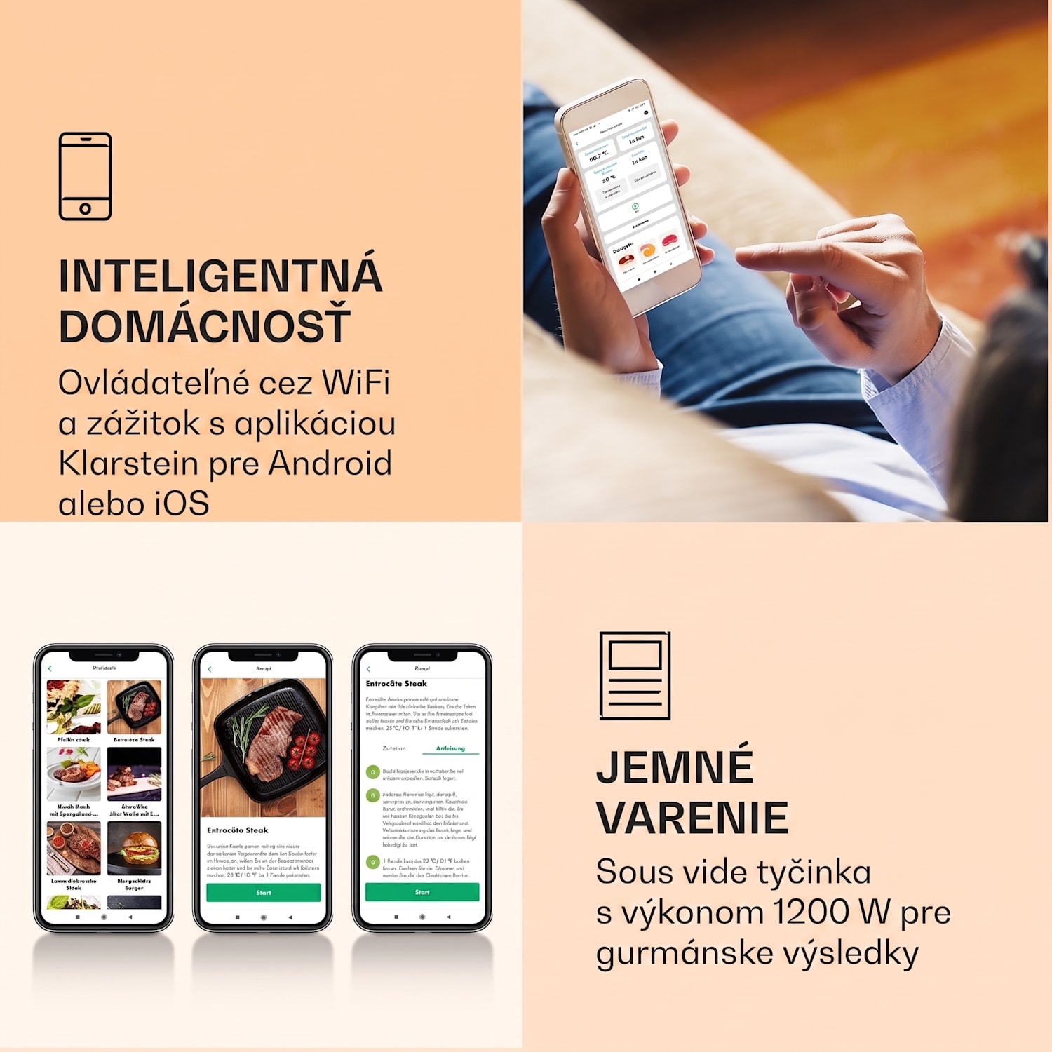 Quickstick Smart, Sous Vide varič, 1200 W, 20-95 °C, 3D cirkulácia 