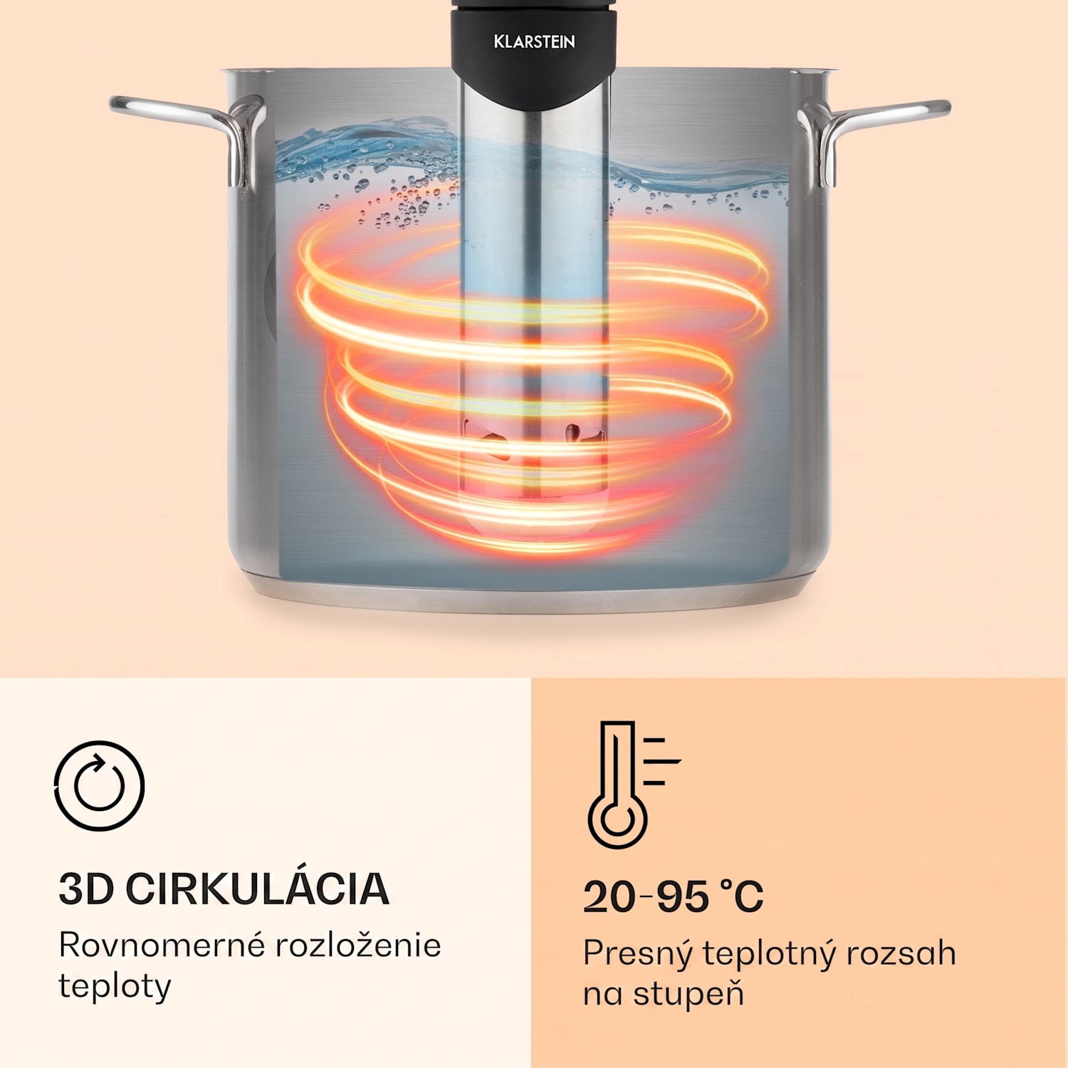 Quickstick Smart, Sous Vide varič, 1200 W, 20-95 °C, 3D cirkulácia 