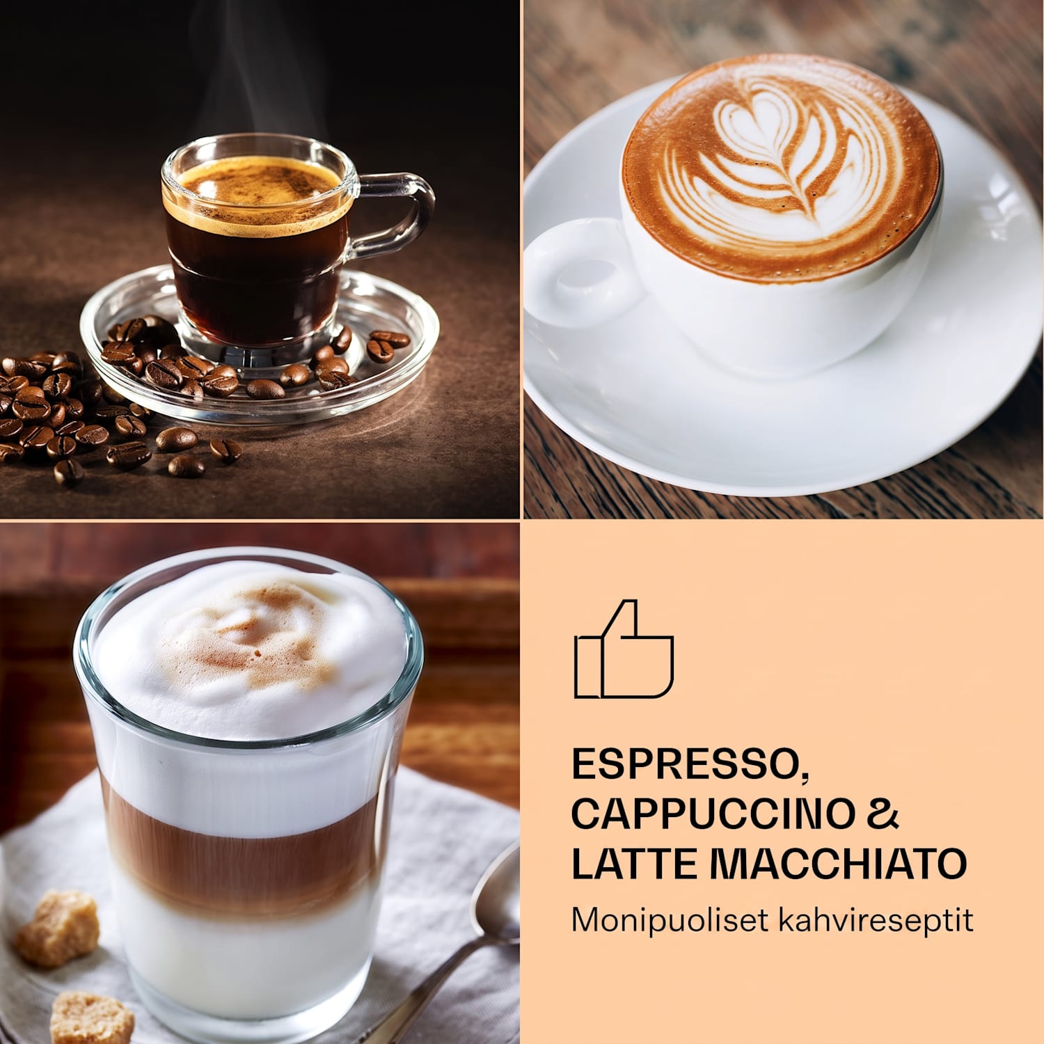 Gusto Classico, espressokeitin, 1350 W, 20 baarin paine, vesisäiliö 1,5 litraa Musta