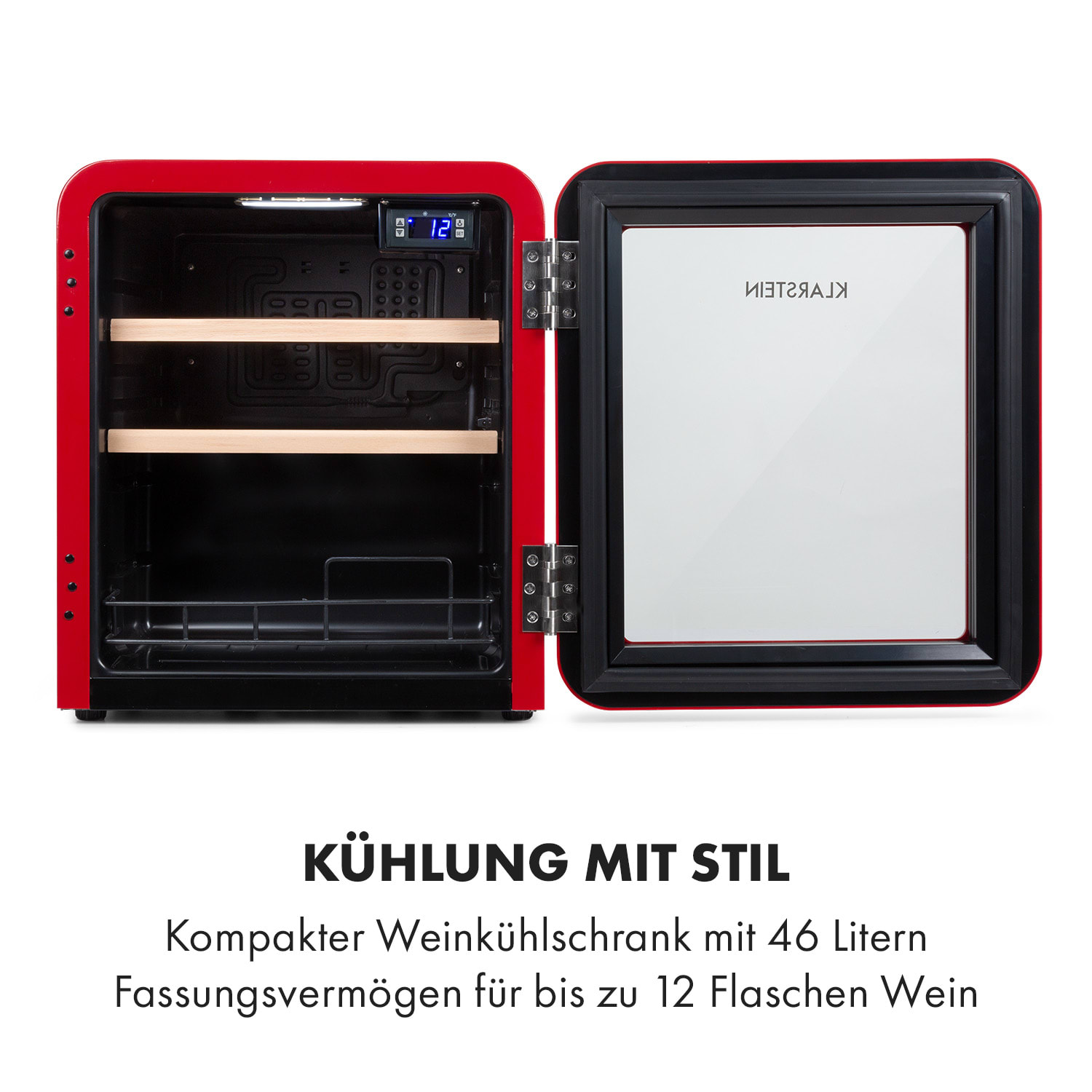 Vinetage 12 Getränkekühler Kühlschrank 48 Liter 4-22°C Retro-Design 