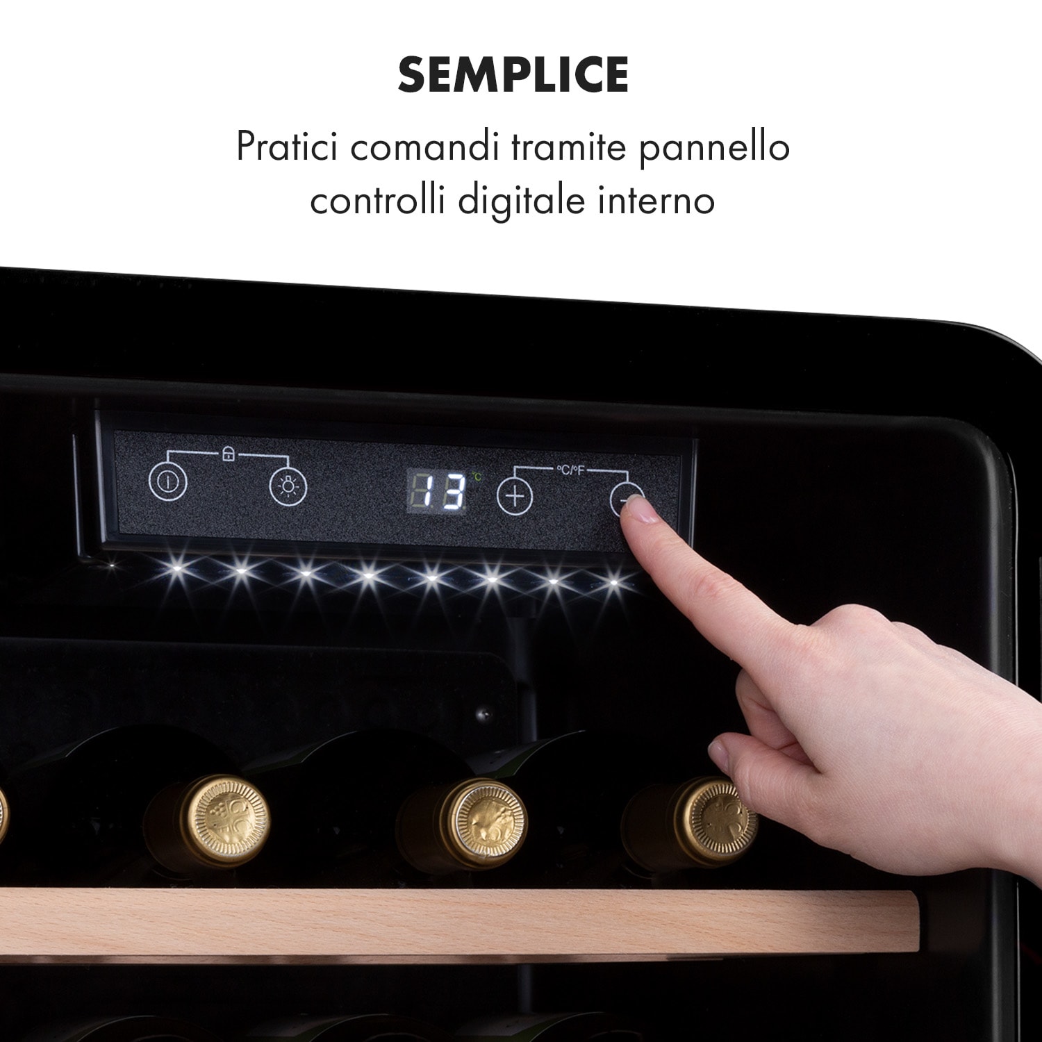 Cantinetta frigo per vini Vinetage 19 Bottiglie 70 Litri 4-22°C Design Retrò 19 bottiglie | 1 zona di raffreddamento | Nero