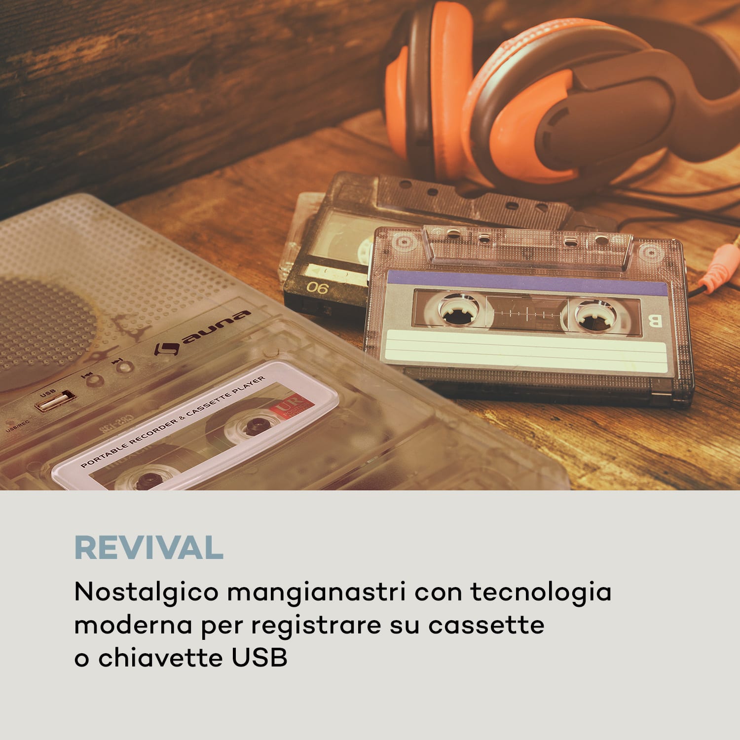 ClearTech, Mangiacassette, Dittafono, USB, MP3, Portatile, trasparente 