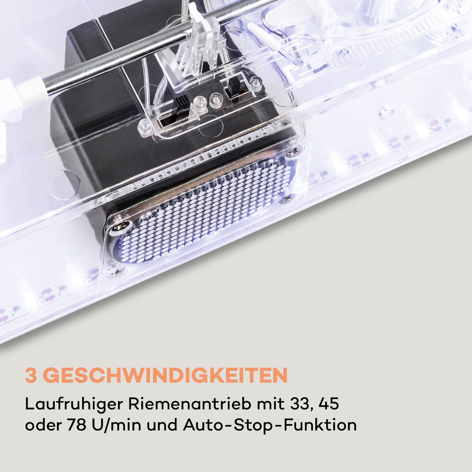 ClearTech Plattenspieler 33/45/78 U/min Bluetooth Stereolautsprecher  