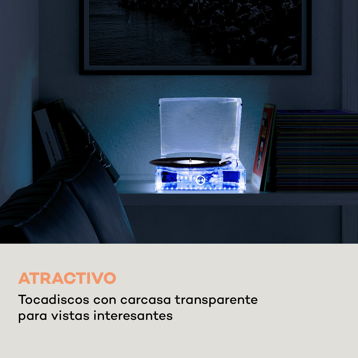 ClearTech Tocadiscos 33/45/78 rpm Bluetooth altavoz estéreo  