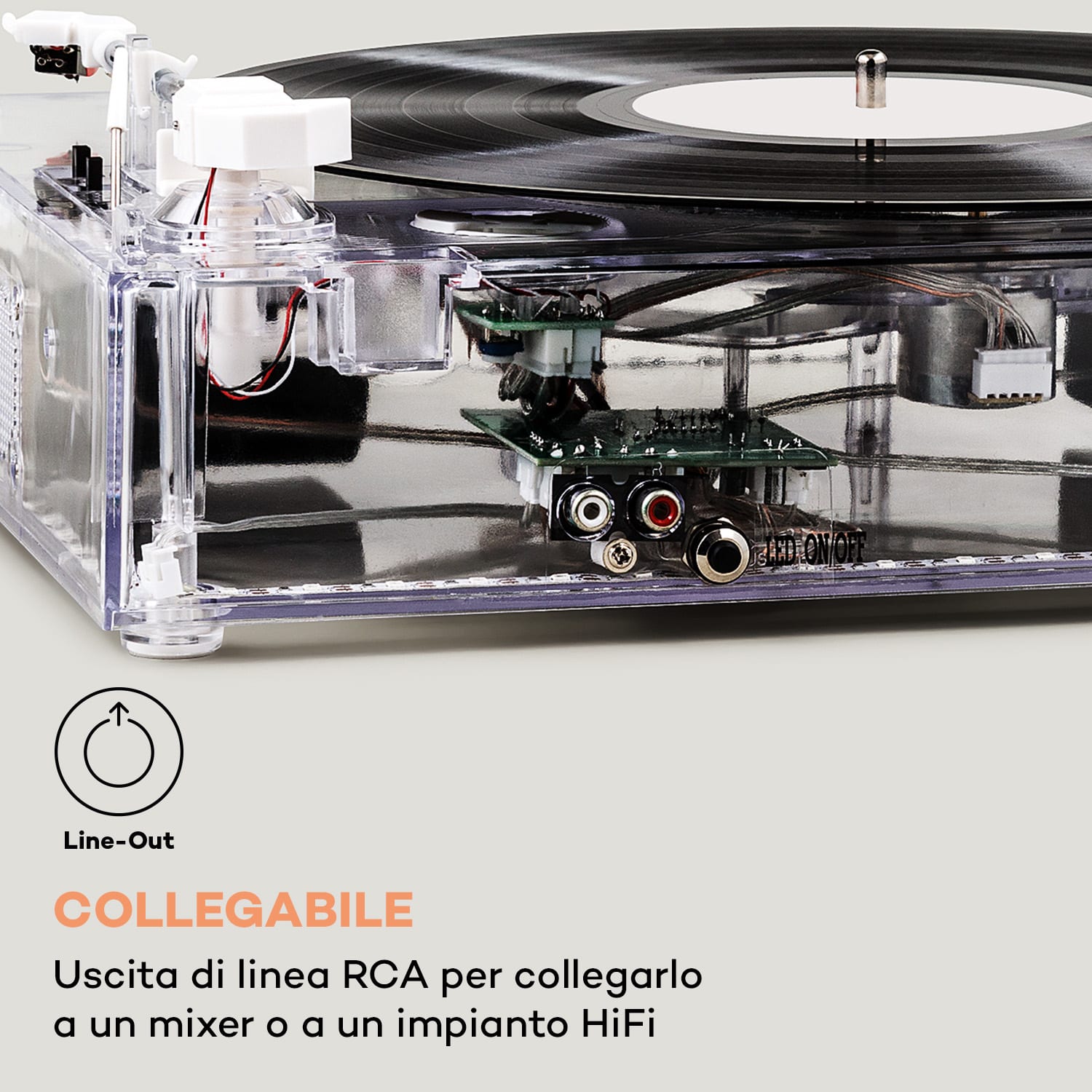 ClearTech - Giradischi, 33/45/78 rpm, altoparlanti stereo, Bluetooth  