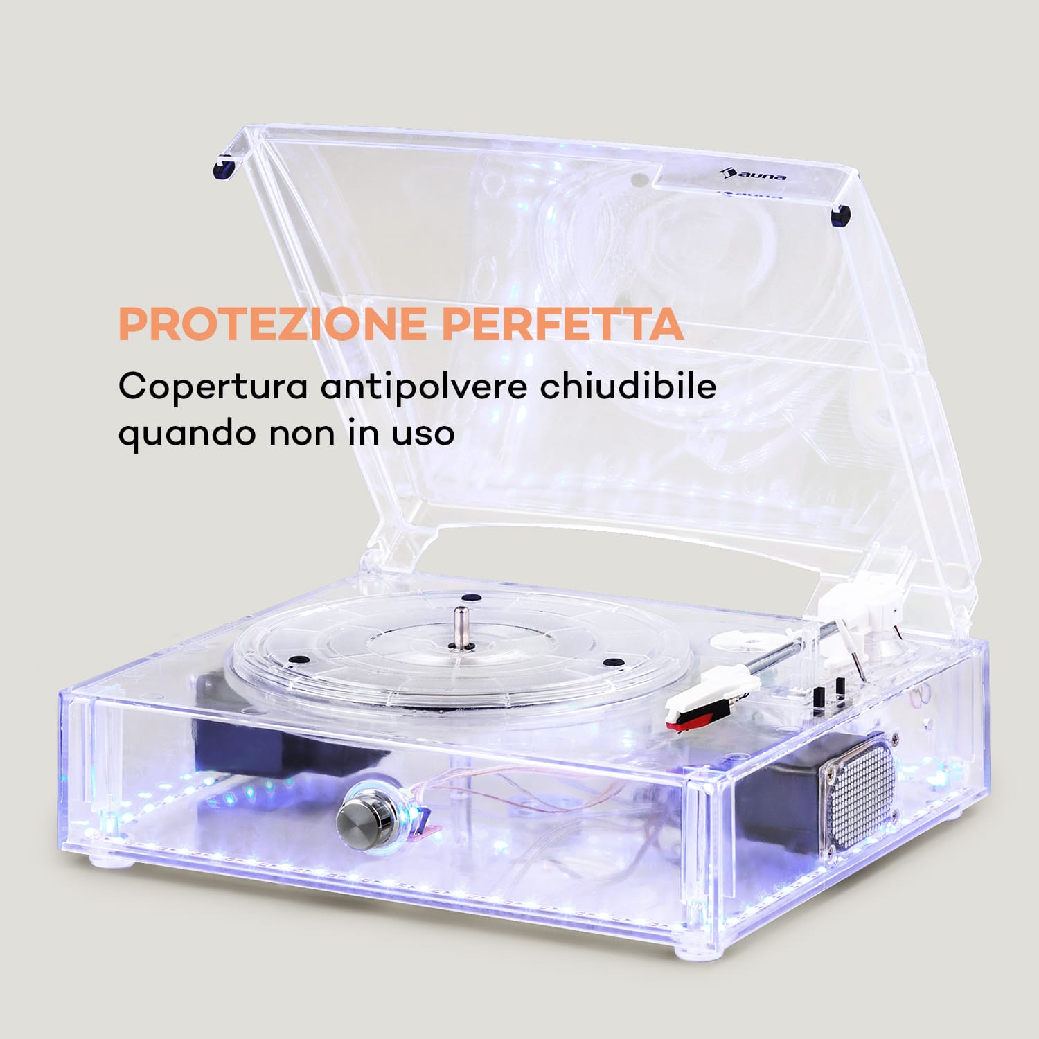 ClearTech - Giradischi, 33/45/78 rpm, altoparlanti stereo, Bluetooth  