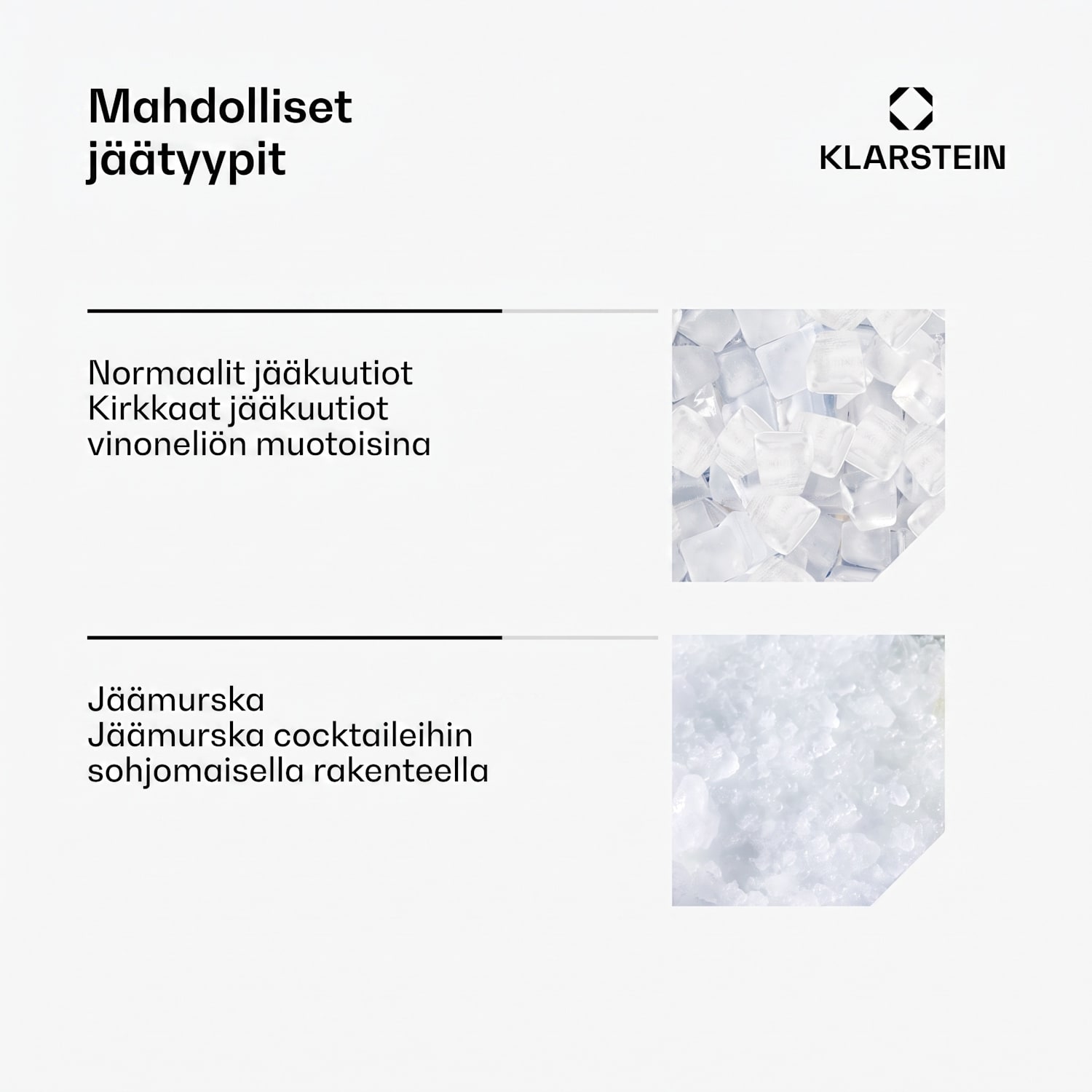 Icefestival Cube jääpalakone 195 W 1,9 l 20 kg/24 h jääkuutiot | Ruostumaton Teräs