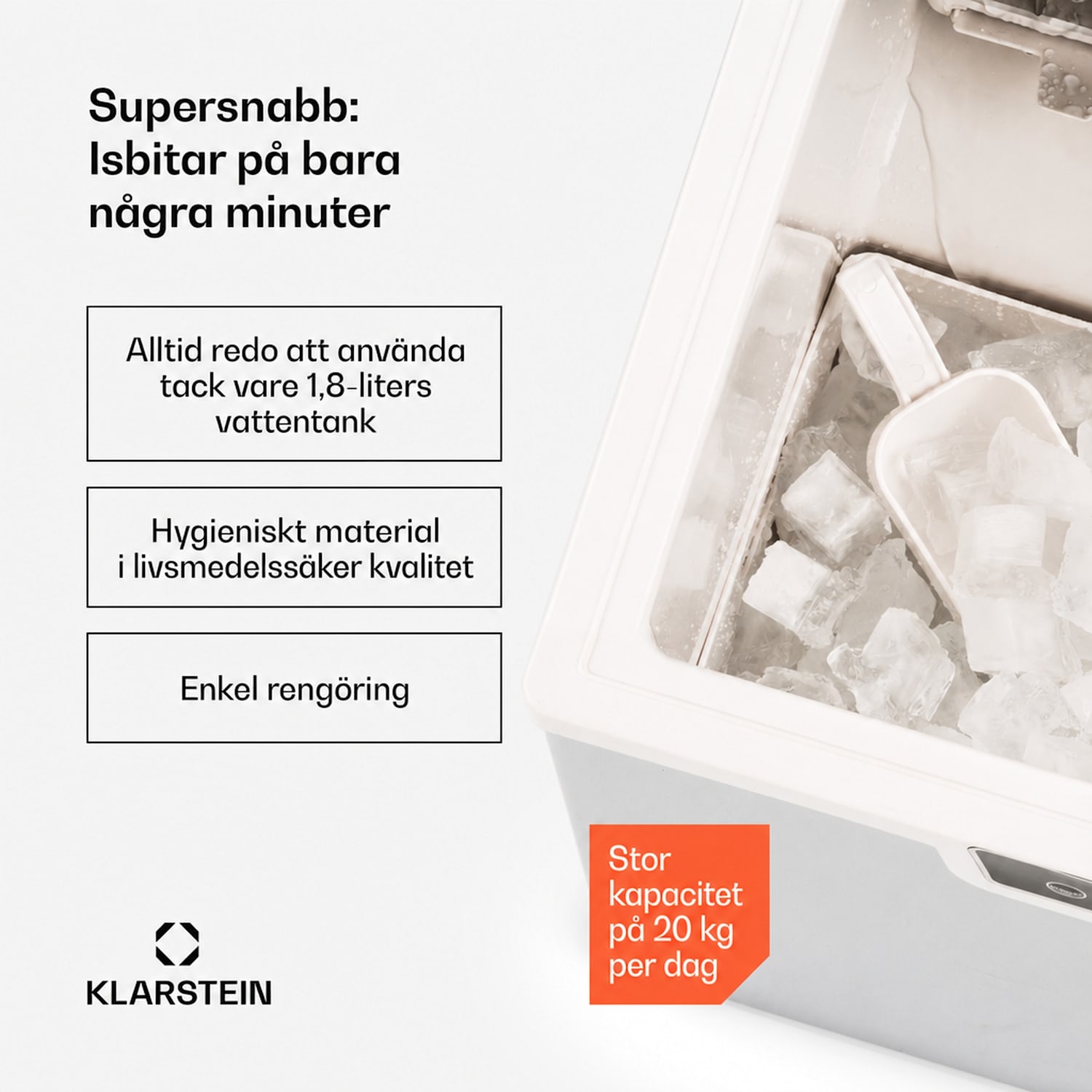 Icefestival Cube ismaskin 195W 1,9 l 20kg/24h 