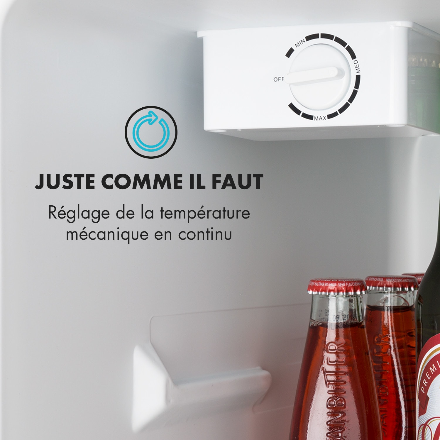 Cool Kid Mini-réfrigérateur avec compartiment congélateur 4 L 66 litres 41dB Argent Métallisé