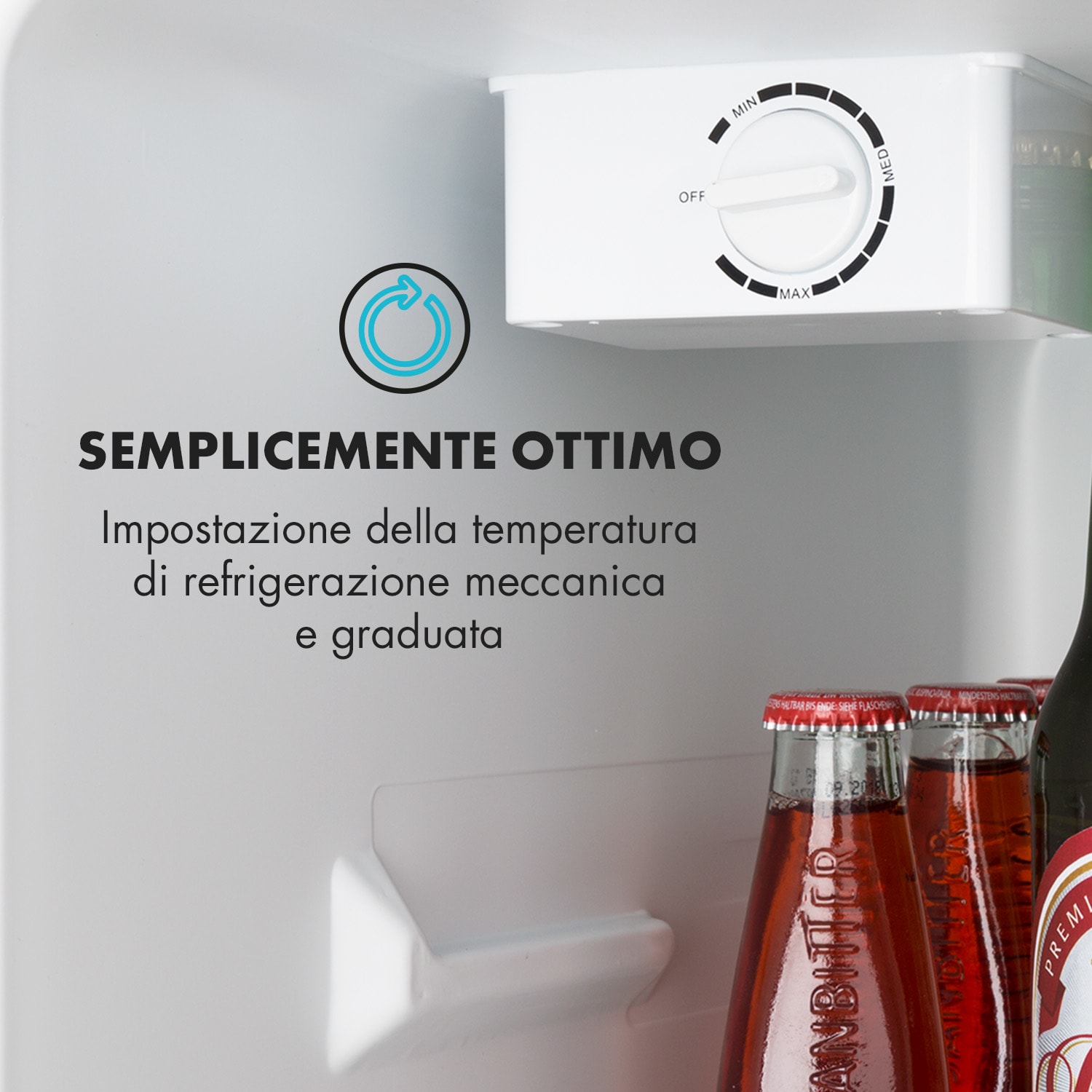 Mini frigo Coll Kid con vano congelatore da 4 litri 66litri 41dB Argento metallizzato