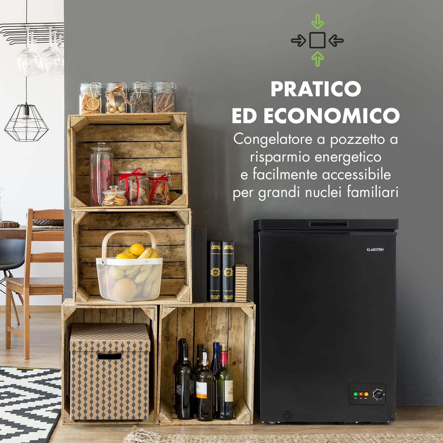 Iceblokk 100 Congelatore Freezer 100 L 75 W 100 Ltr | Nero