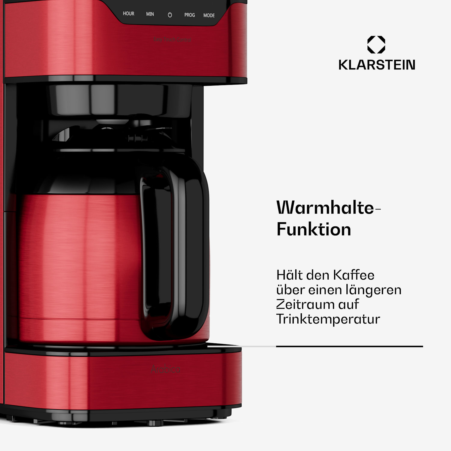 Kaffeemaschine Arabica 800W EasyTouch Control silber/schwarz Rot