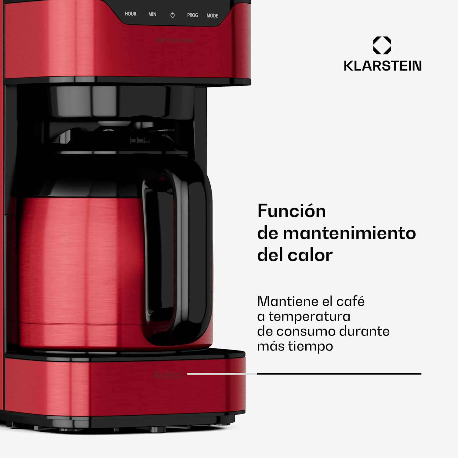 Arabica Cafetera 800W EasyTouch Control Plateado/Negro 