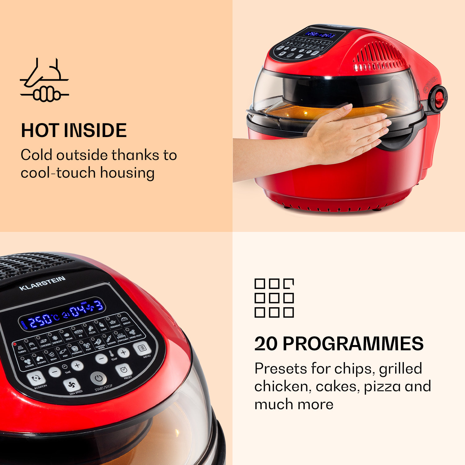 Master Jerky 500 voedseldroger 3000W 30-90 °C 24h-timer rvs zilver 32 stages