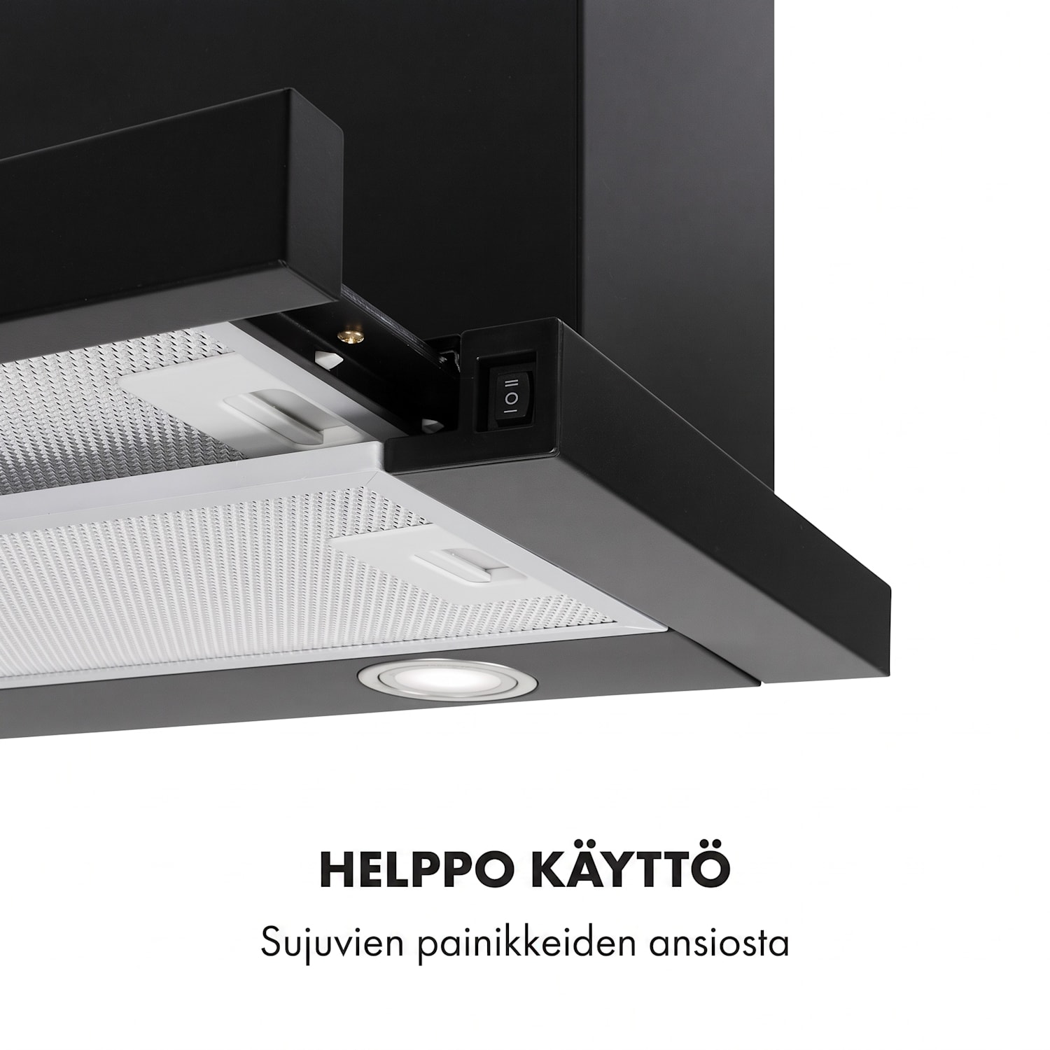 Mariana 60 litteä kupu 500 m³/h poistoilma LED 60 cm | Musta