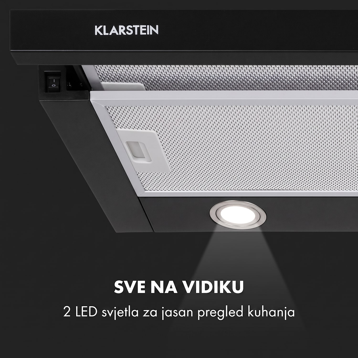 Mariana 60, ravna napa, 500 m³ / h, ispušni plin, LED 60 cm | Crna