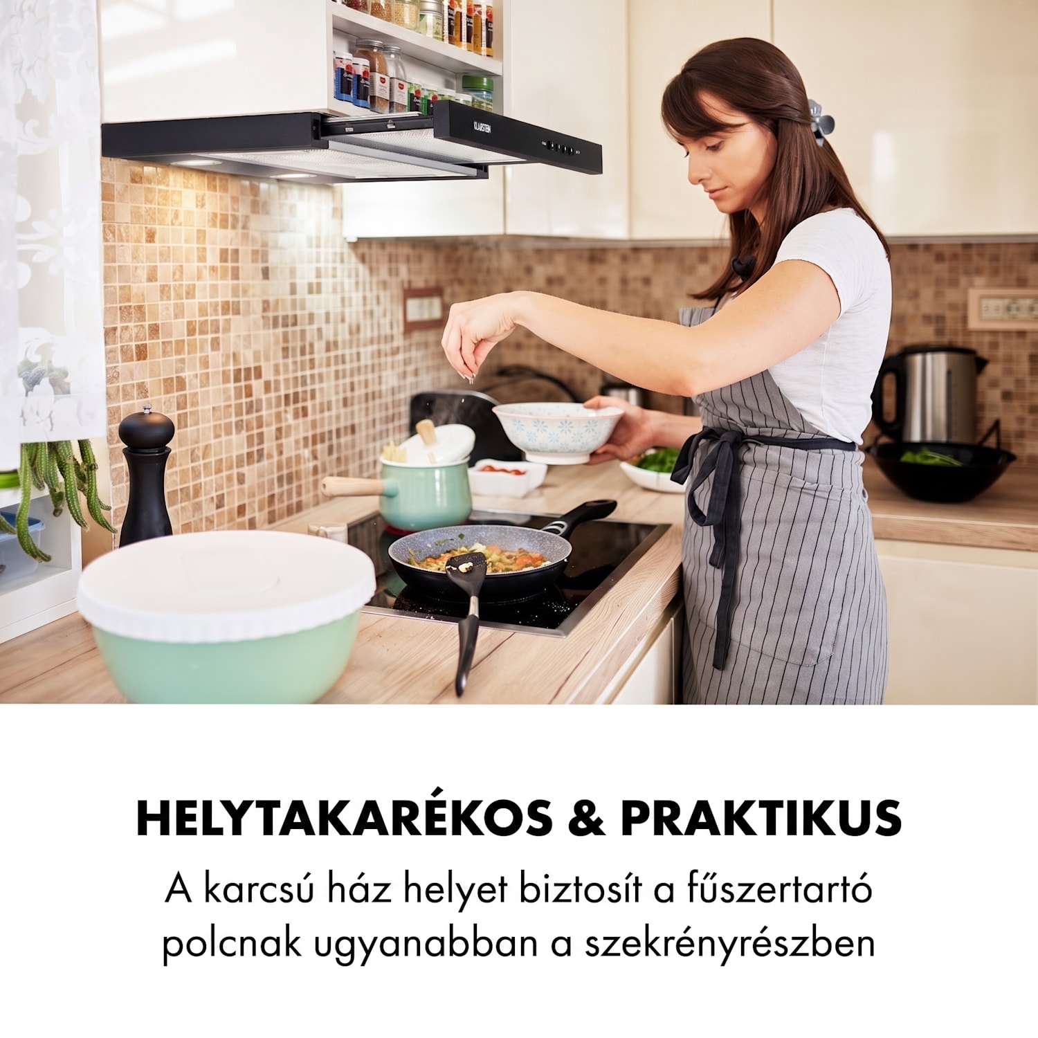 Mariana 60, kihúzható páraelszívó, 60 cm, 500 m³/ó, elszívás, LED, fekete 60 cm | Fekete