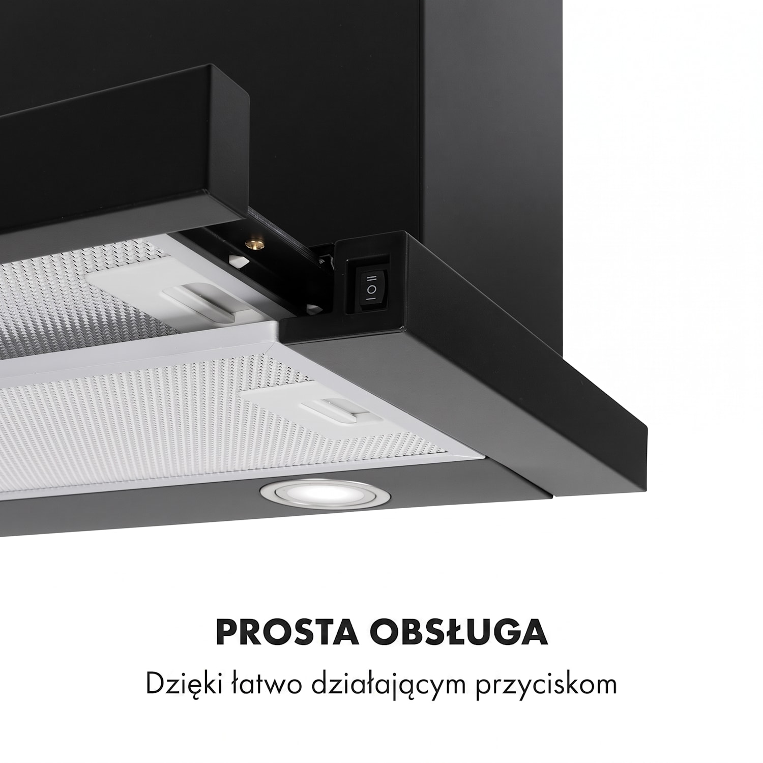 Mariana 60, okap kuchenny teleskopowy, 60 cm, 500 m³/h, LED, kolor czarny 60 cm | Czarny