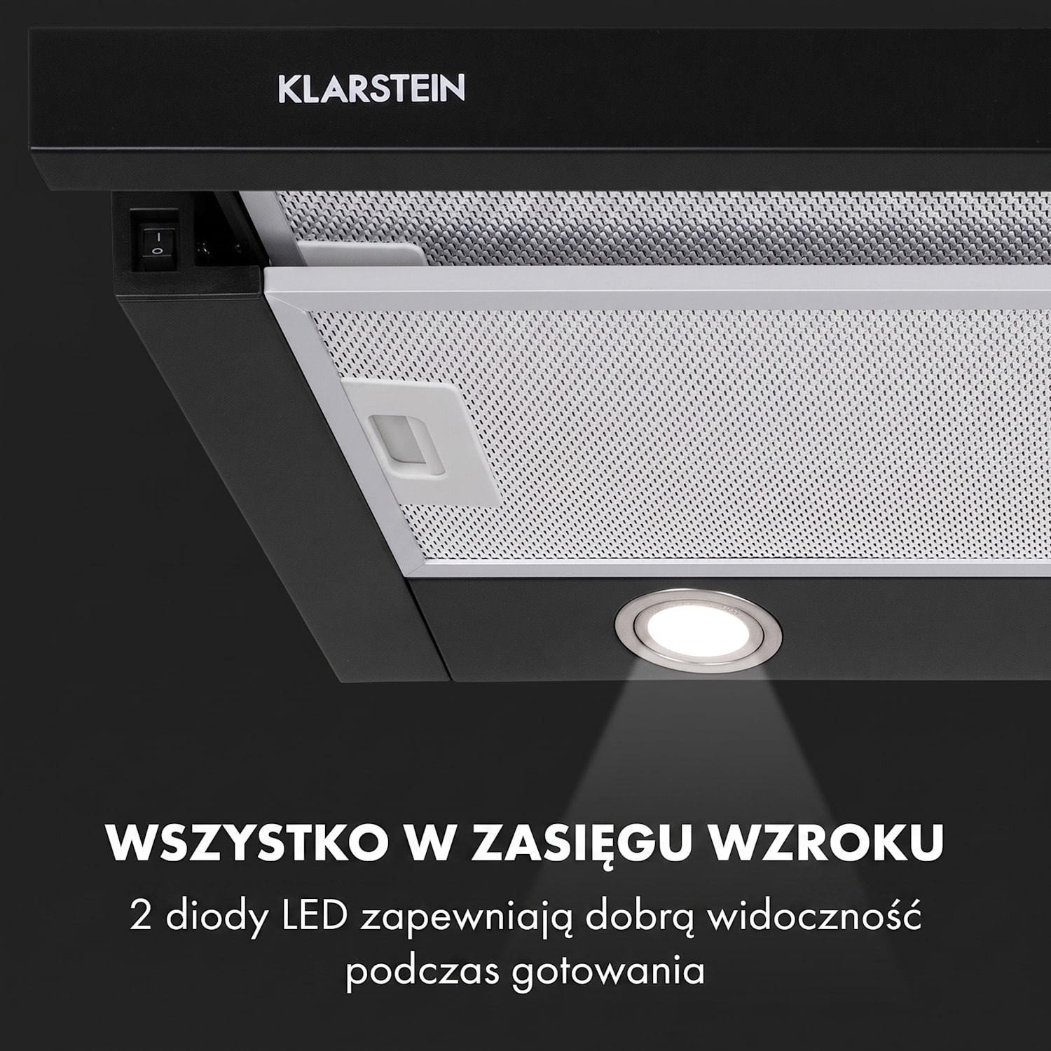 Mariana 60, okap kuchenny teleskopowy, 60 cm, 500 m³/h, LED, kolor czarny 60 cm | Czarny