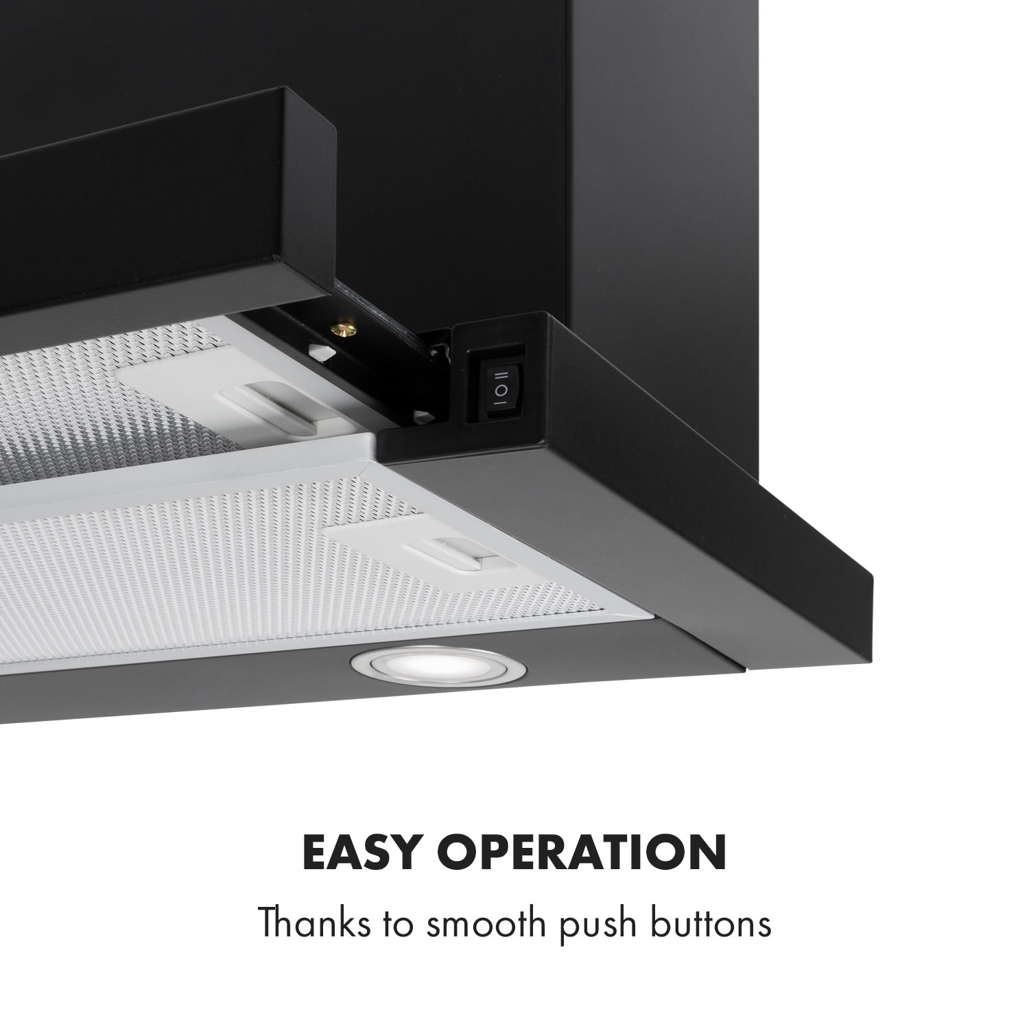 Mariana 60, hota telescopica  500 m³ / h, LED 60 cm | Negru
