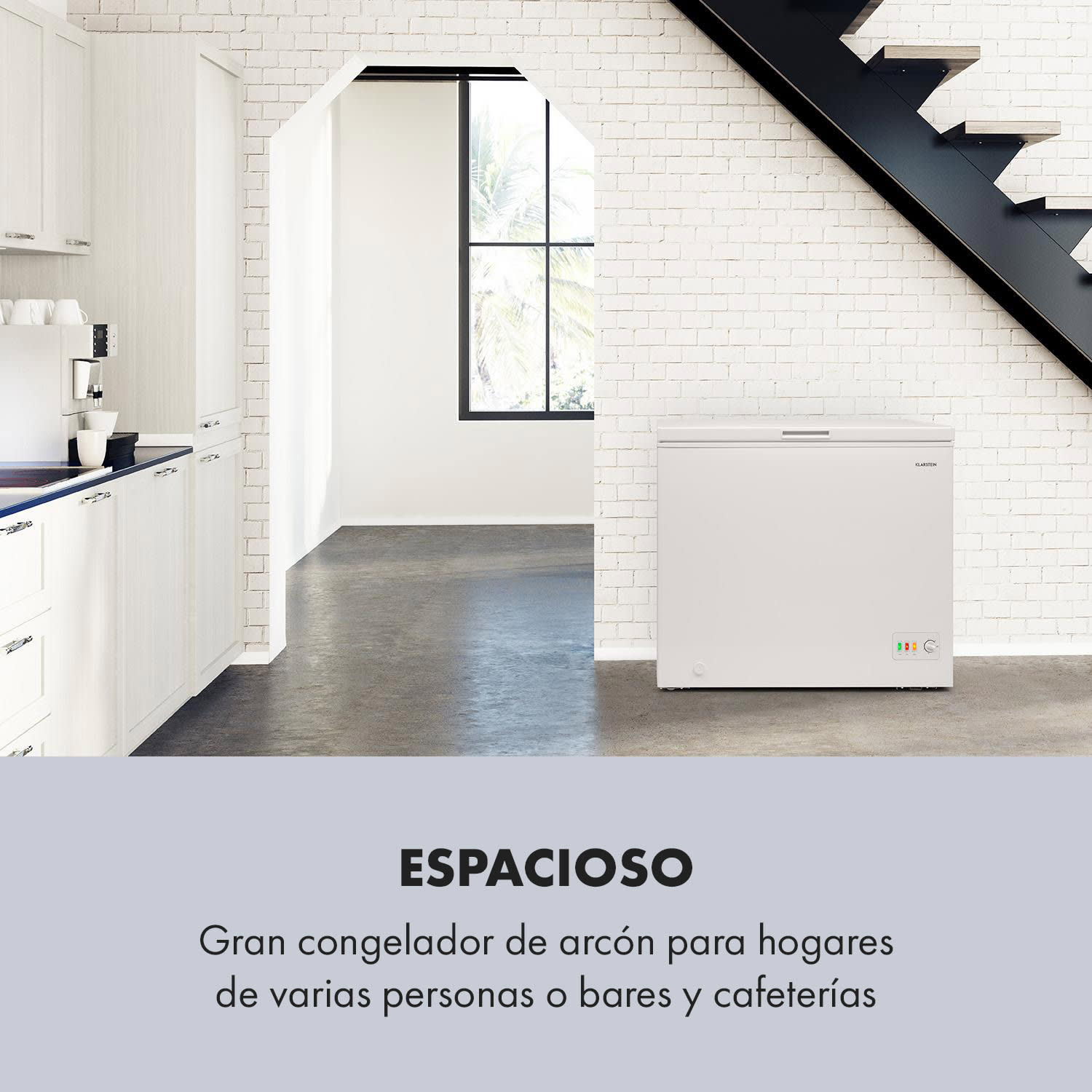 Iceblokk Eco congelador D 200 litros 2 cestas colgantes rodillos de suelo 