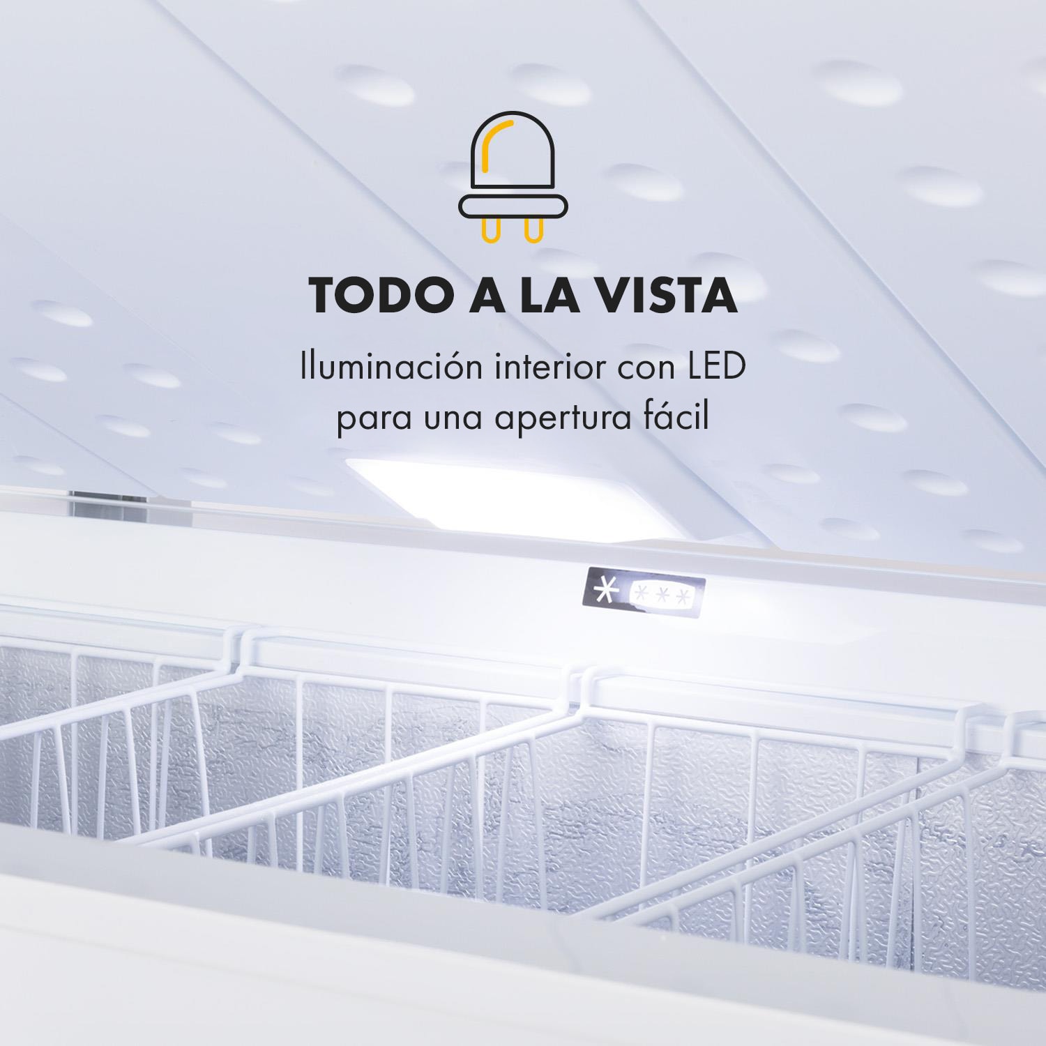 Iceblokk Eco congelador D 200 litros 2 cestas colgantes rodillos de suelo 