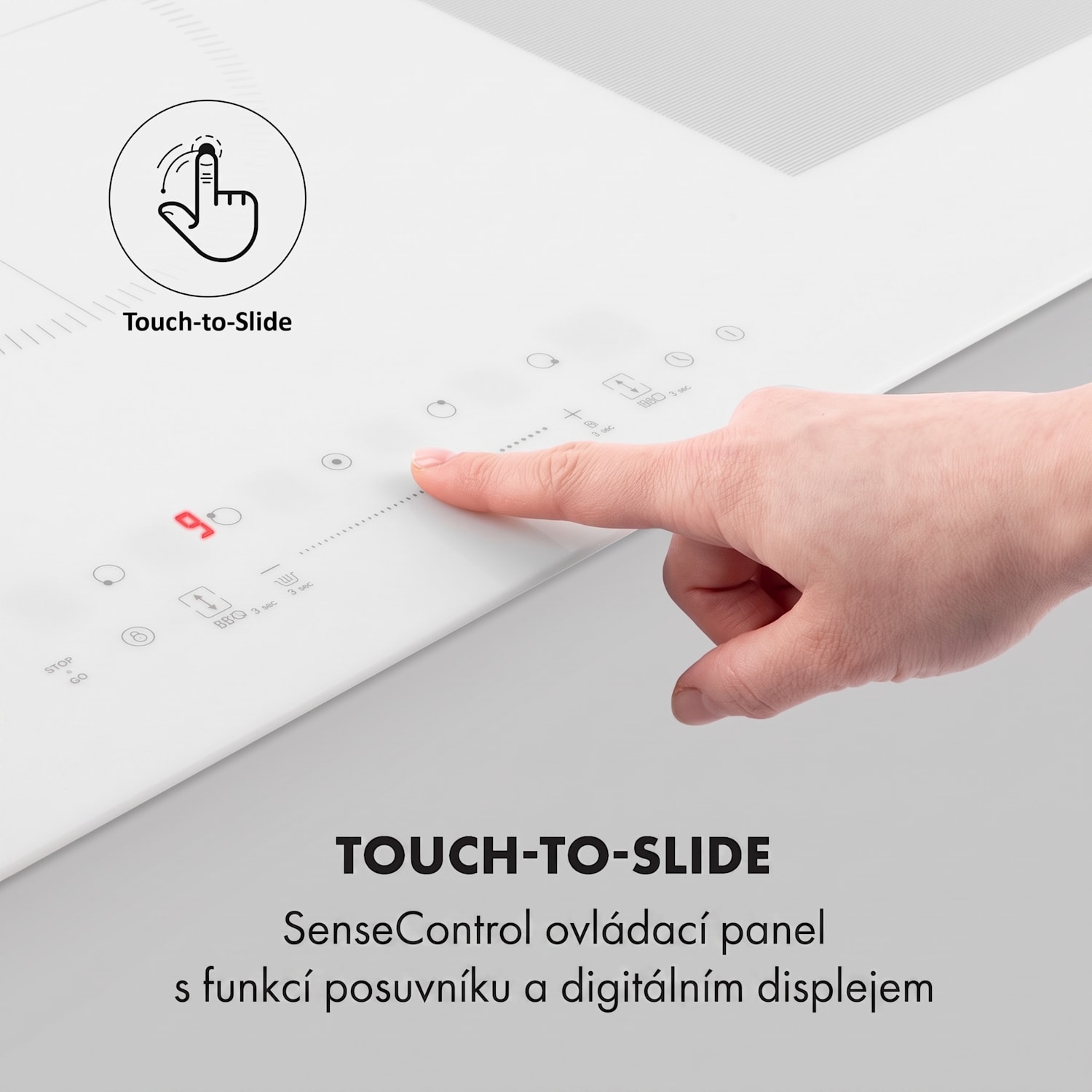 Delicatessa 90 Flex, indukční varná deska, vestavná, 7400 W, 5 zón Bílé sklo
