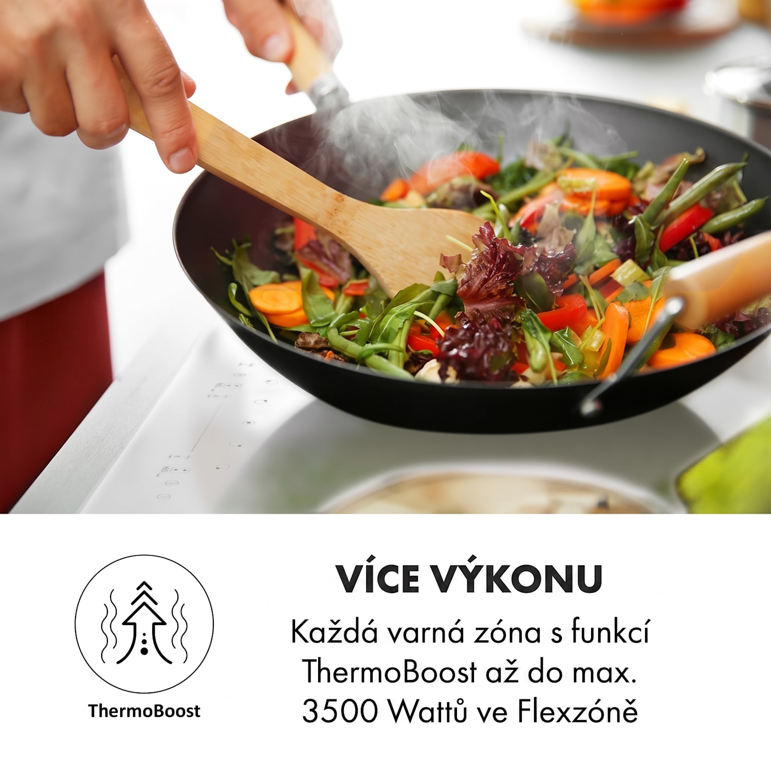 Delicatessa 90 Flex, indukční varná deska, vestavná, 7400 W, 5 zón Bílé sklo