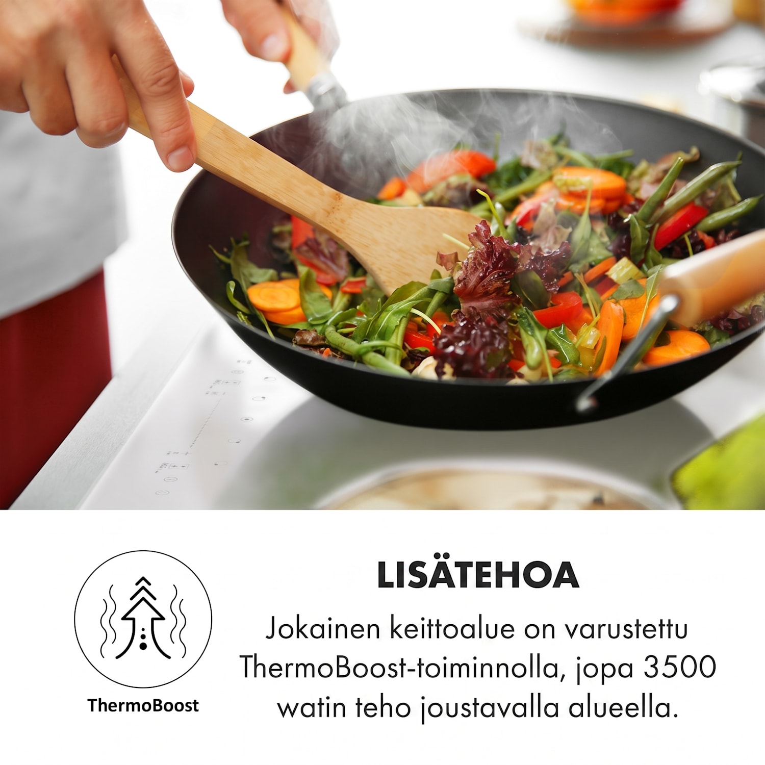 Delicatessa 90 Flex, integroitava induktioliesitaso, 5 keittoaluetta, 7400 W, omavarainen Valkoinen Lasi