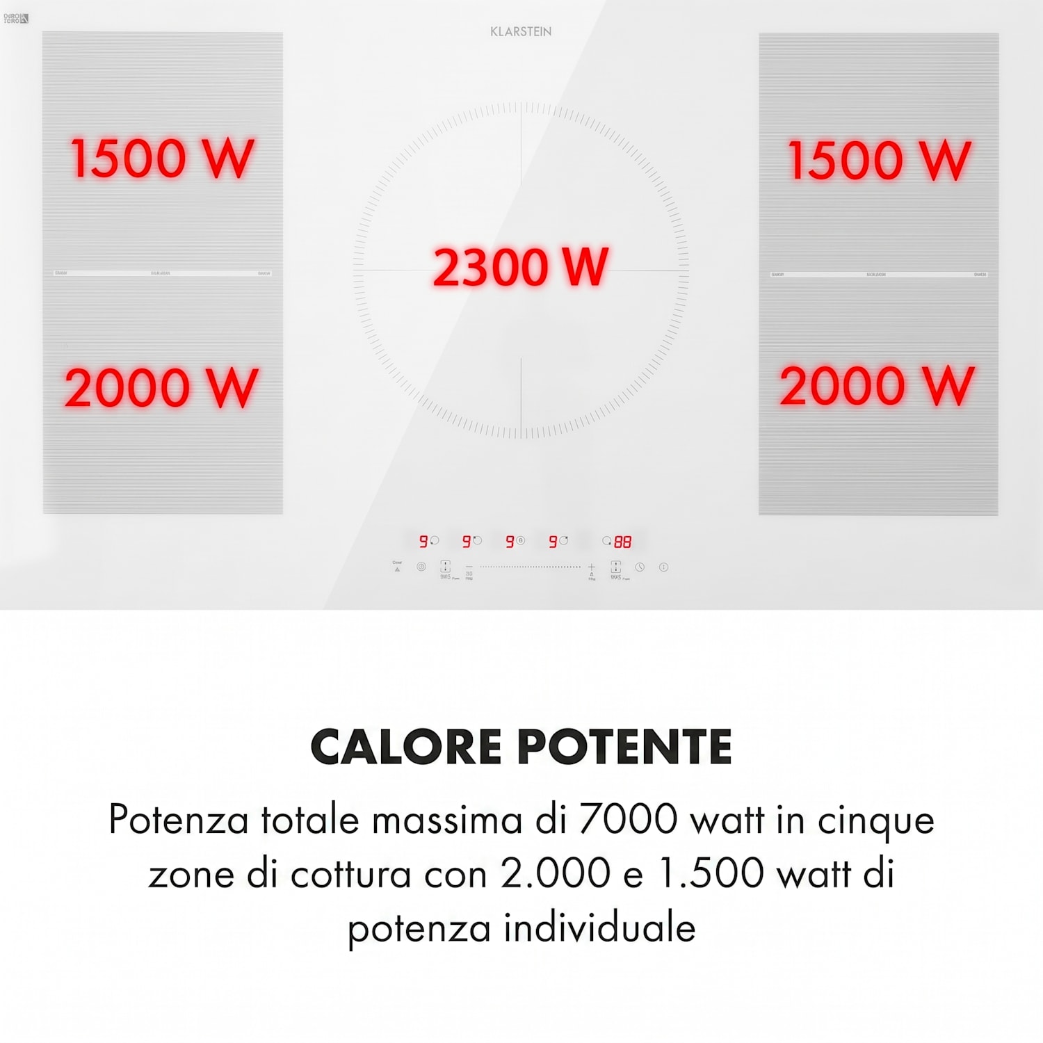 Delicatessa 90 Flex, Piano Cottura a Induzione, a Incasso, 5 Zone, Autonomo, 7400W Bianco trasparente