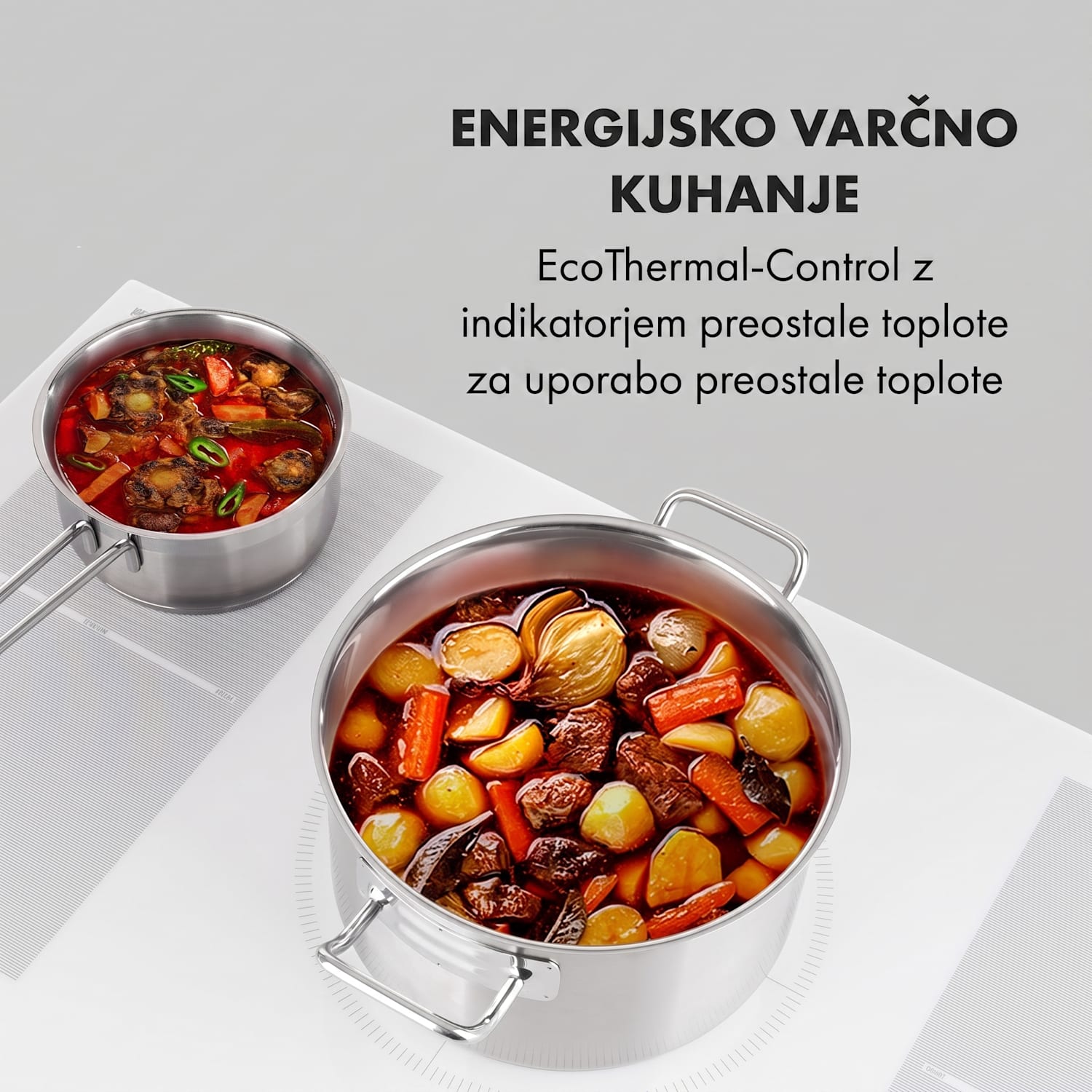Delicatessa 90 Flex, vgradna kuhalna plošča, indukcija, 5 con, 7400 W, ločena Belo Steklo