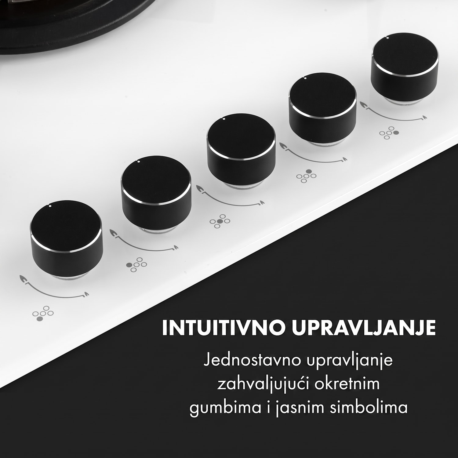 Goldflame 5, plinski štednjak, 5 plamenika, mesing plamenici, keramičko staklo 70 cm | 5 plamenika | Bijela