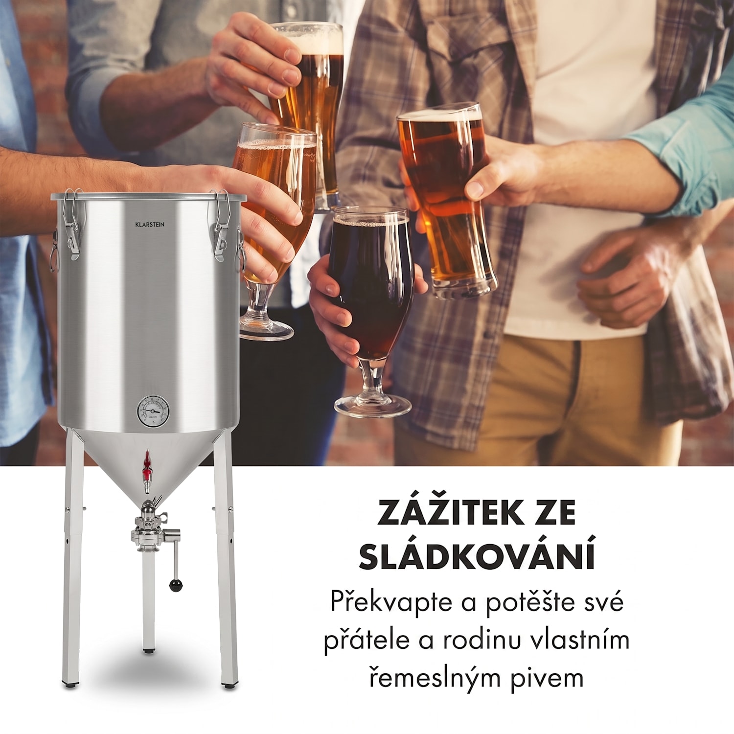 Gärkeller Pro XL, fermentační kotel, 60 l, vypouštěcí ventil, nerezová ocel 304 